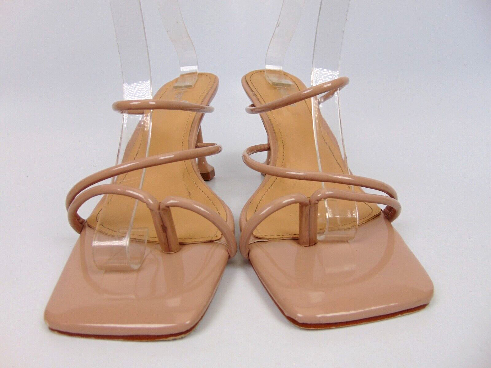 Viviany Bloc Heels Dress Women’s Evening Heels Sandals Size 8.5 M, Nude Leather