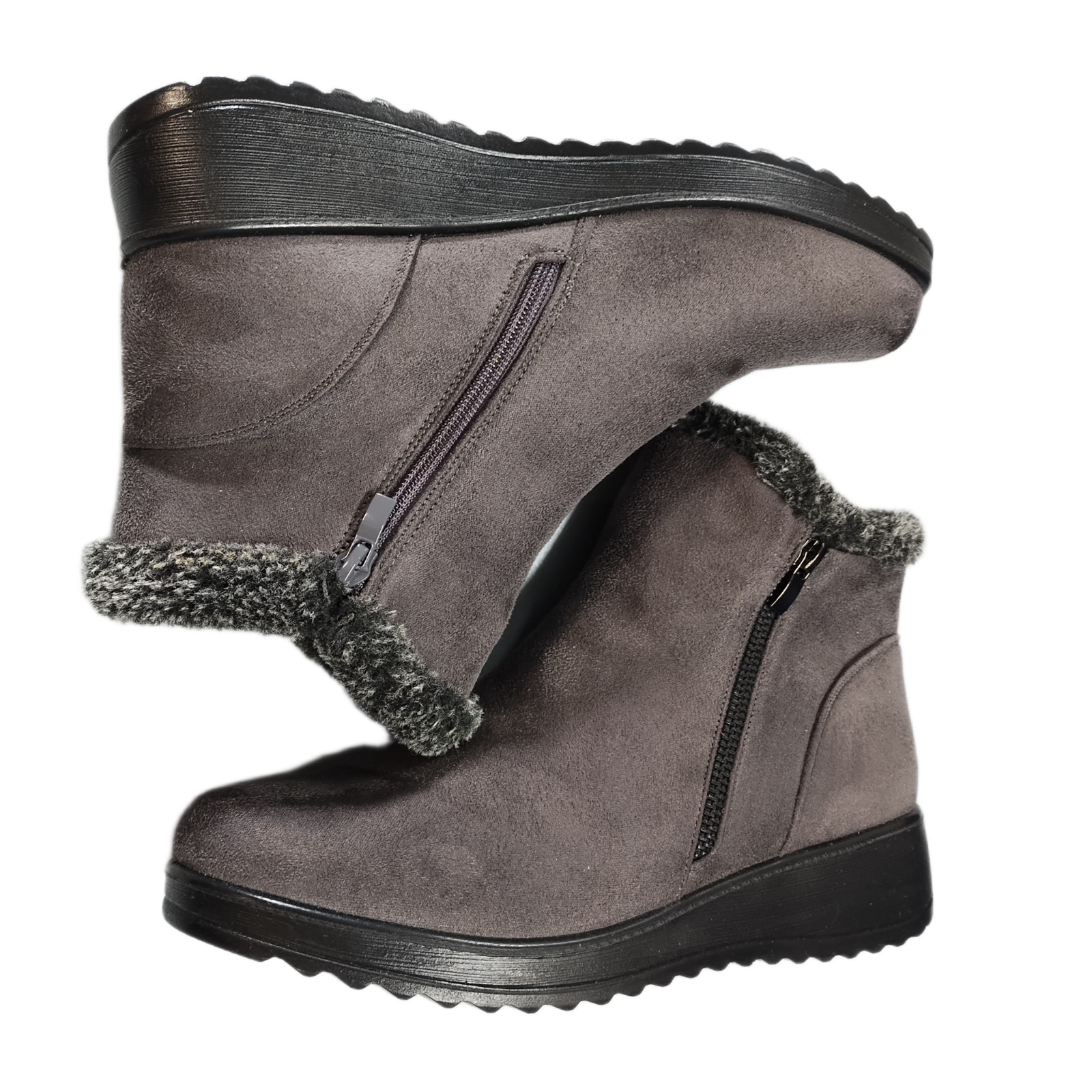 Patrizia by Spring Step Elfrida Winter Snow Boots Womens US Size 9 Gray Side Zip