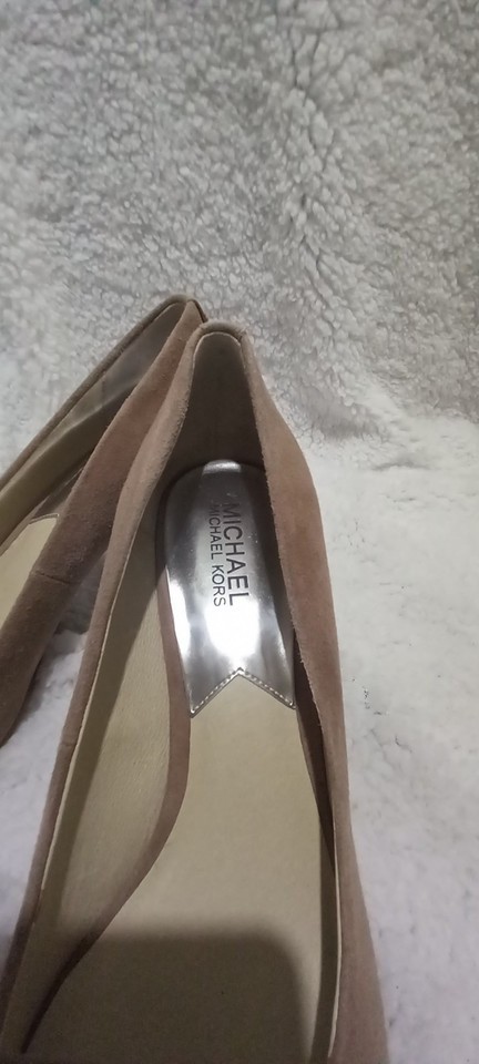 Michael Kors Brown MK-Flex Mid Pointed-Toe Pumps 9.5 M genuine suede 9 1/2 NEW