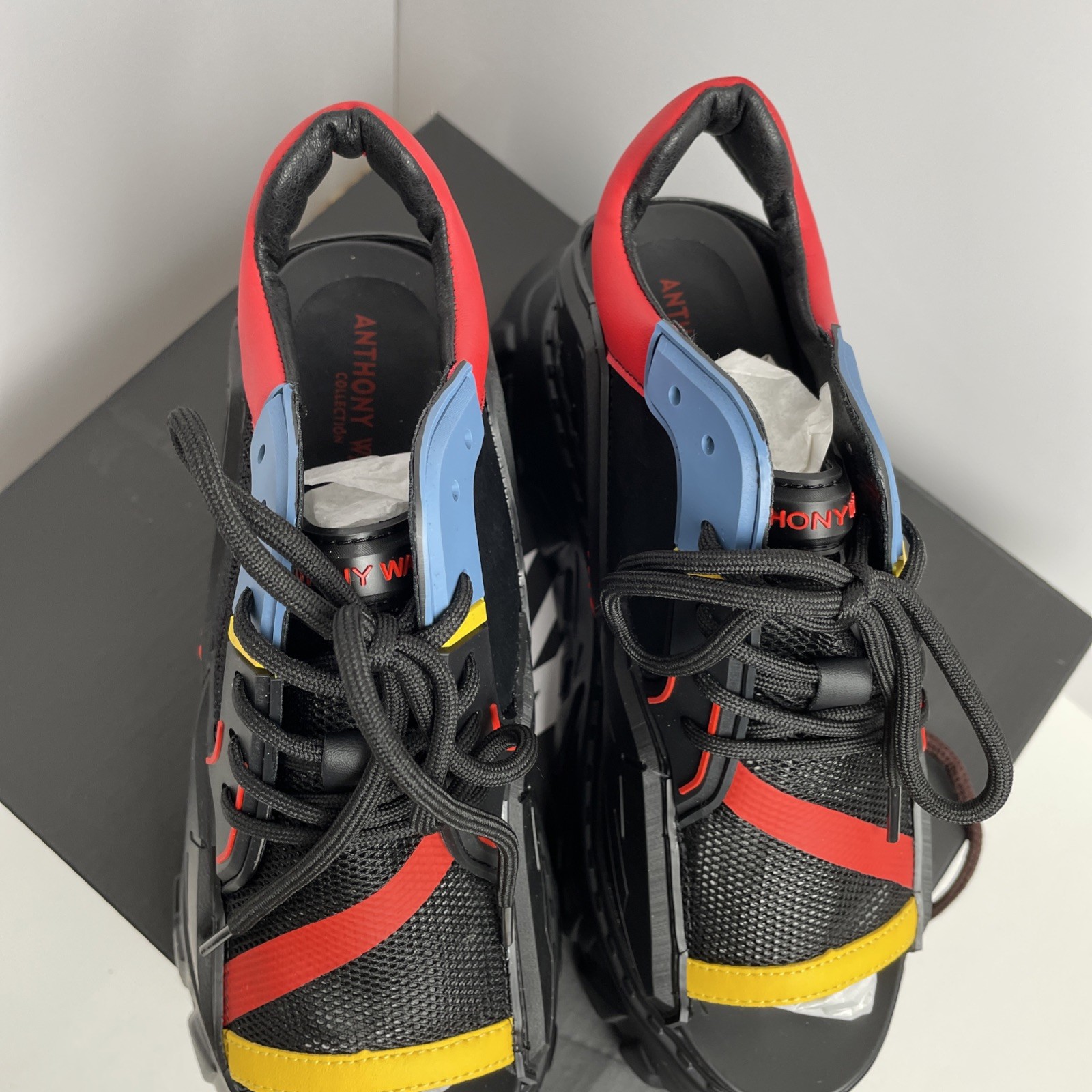 Anthony Wang Gooseberry 01 Gundam Wing Black Platform Wedge Sneakers US W 10