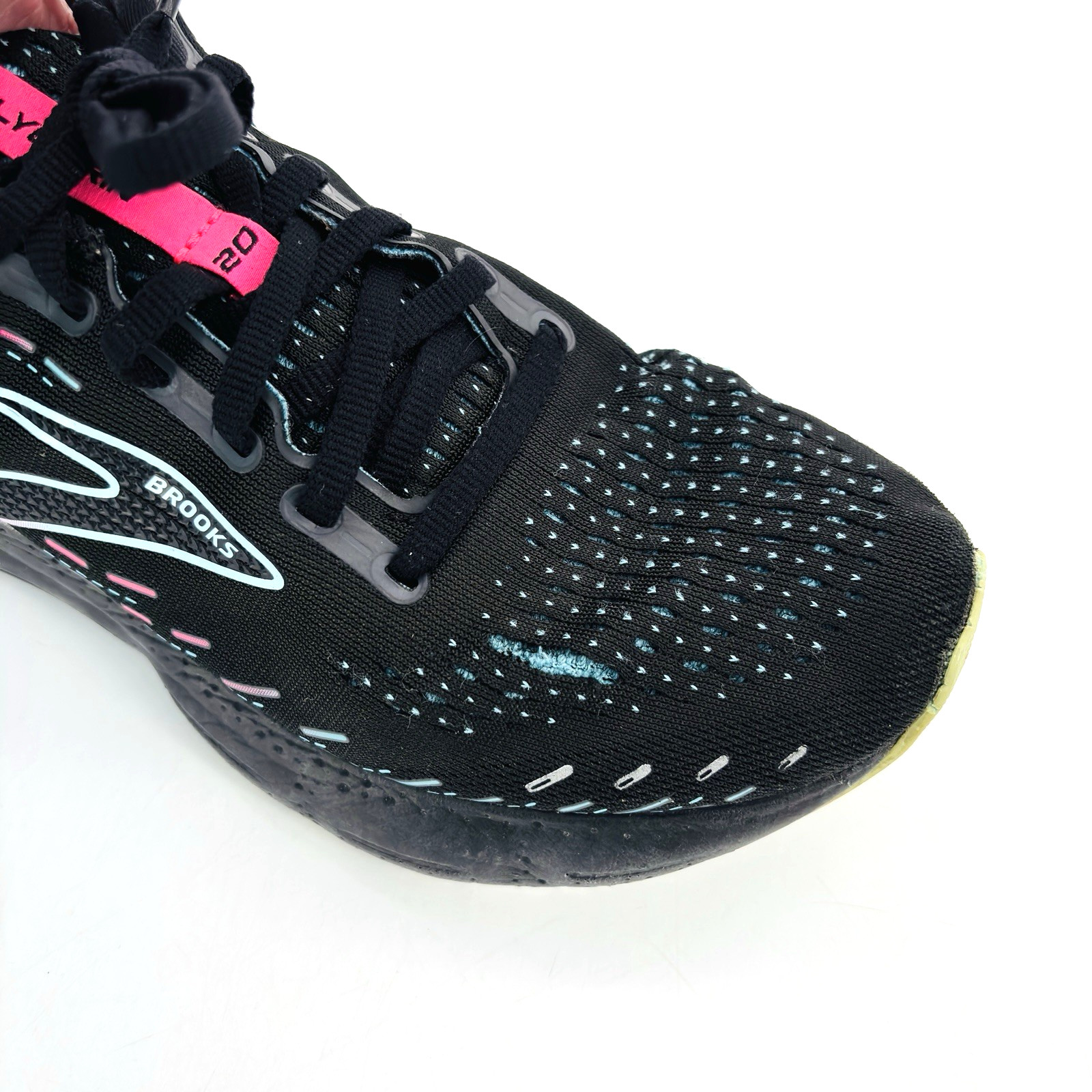 Womens 9.5 Medium B Brooks Glycerin 20 Black Blue Pink Running Shoes 1203691B005