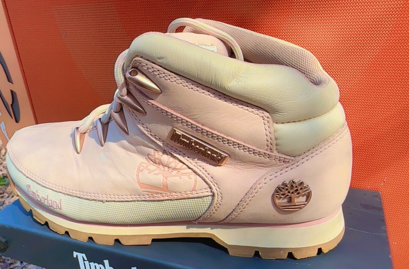 Timberland Pink Euro Sprint Mid Hiker Boots -Leather