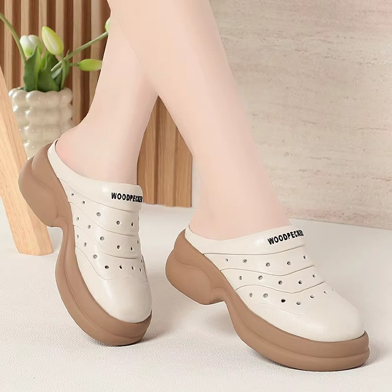 High-End Women’s Fashion Sandals Thick Sole Sponge Cake Style Shoes Beach Slides