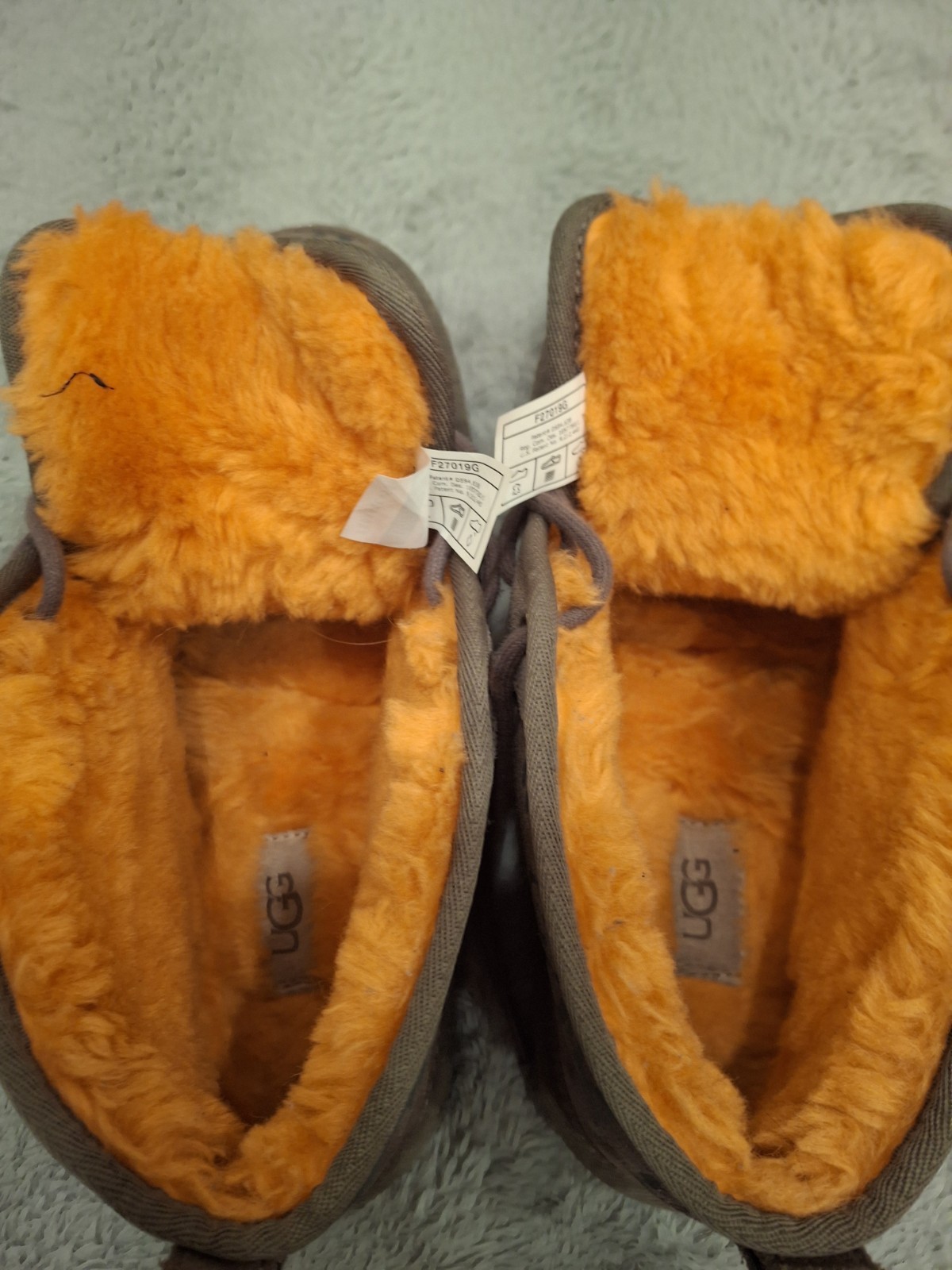 UGG Neumel Street Graffiti Boots Slate Womens 10 Orange Shearling Lined Lace Up