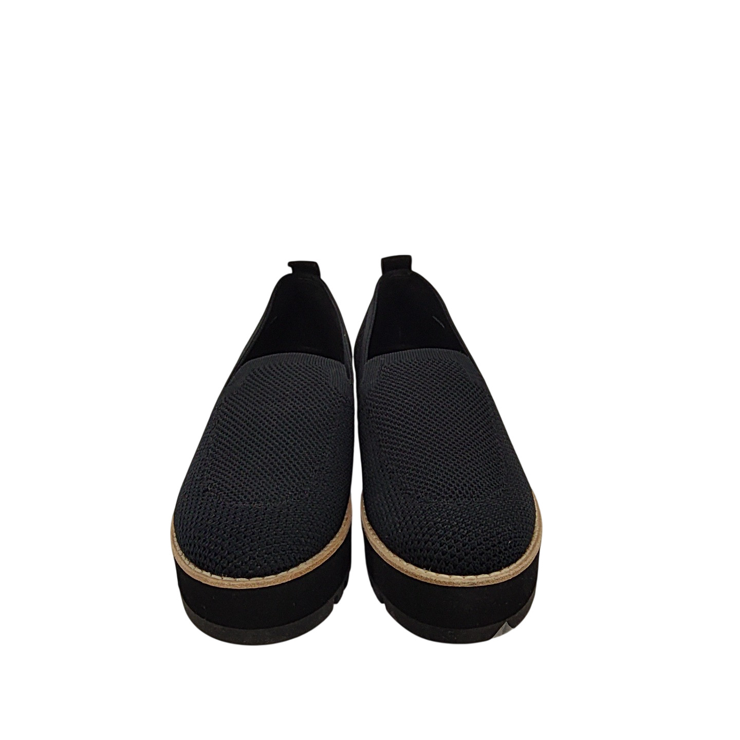 Eileen Fisher Women Ergos Recycled Stretch Knit Platform Loafer Shoes Black 8