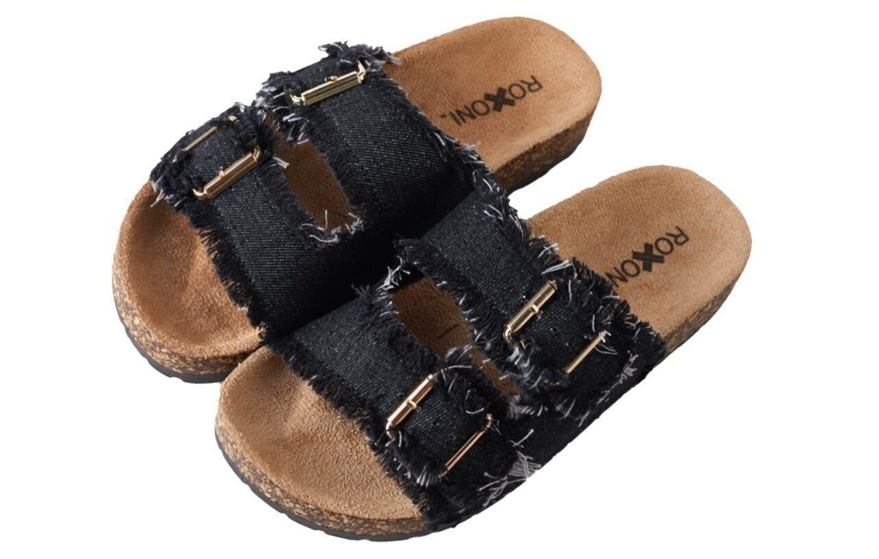 Roxoni Women’s Comfort Flat Sandals Double Buckle Adjustable Straps Flat…