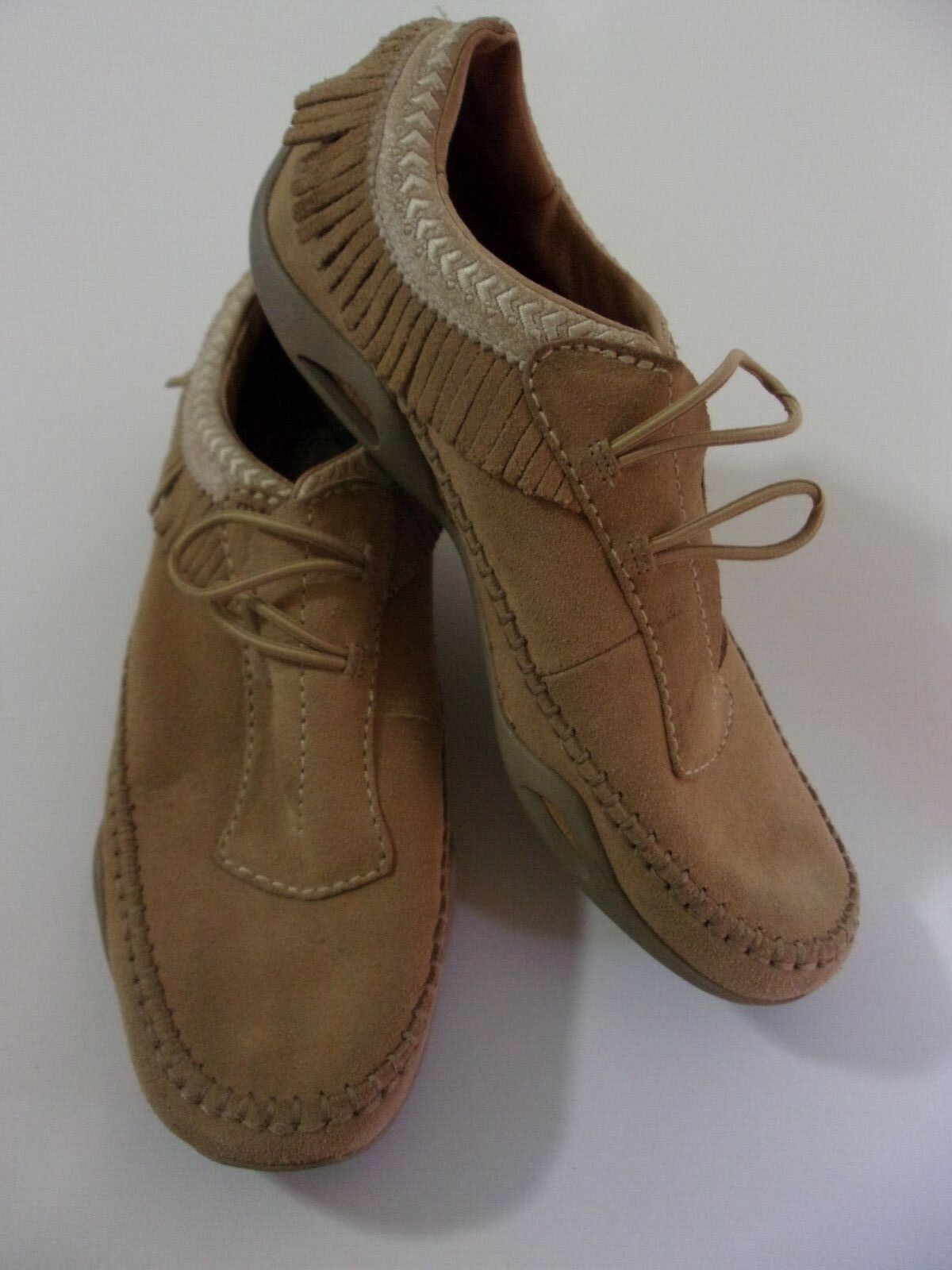MICHELLE K Women’s Casual Suede Leather Walking Shoes SIZE 8M