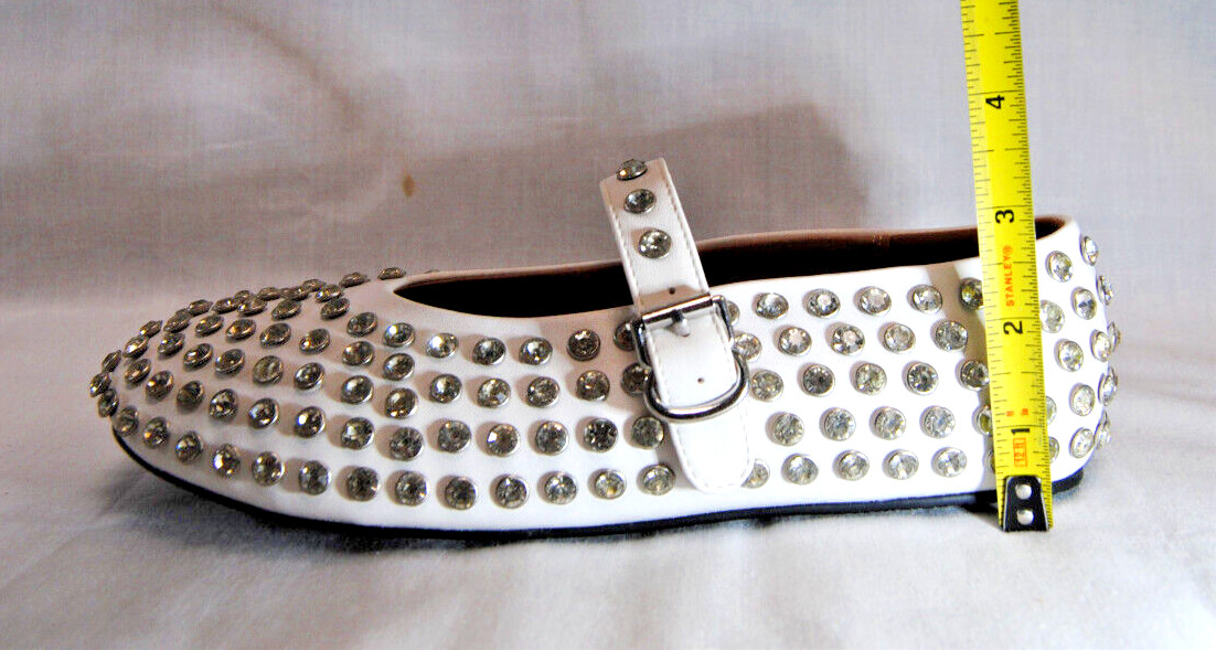Divanne Womens Rhinestone Ballet Flats Mary Jane Shoes with Buckle Strap T2356