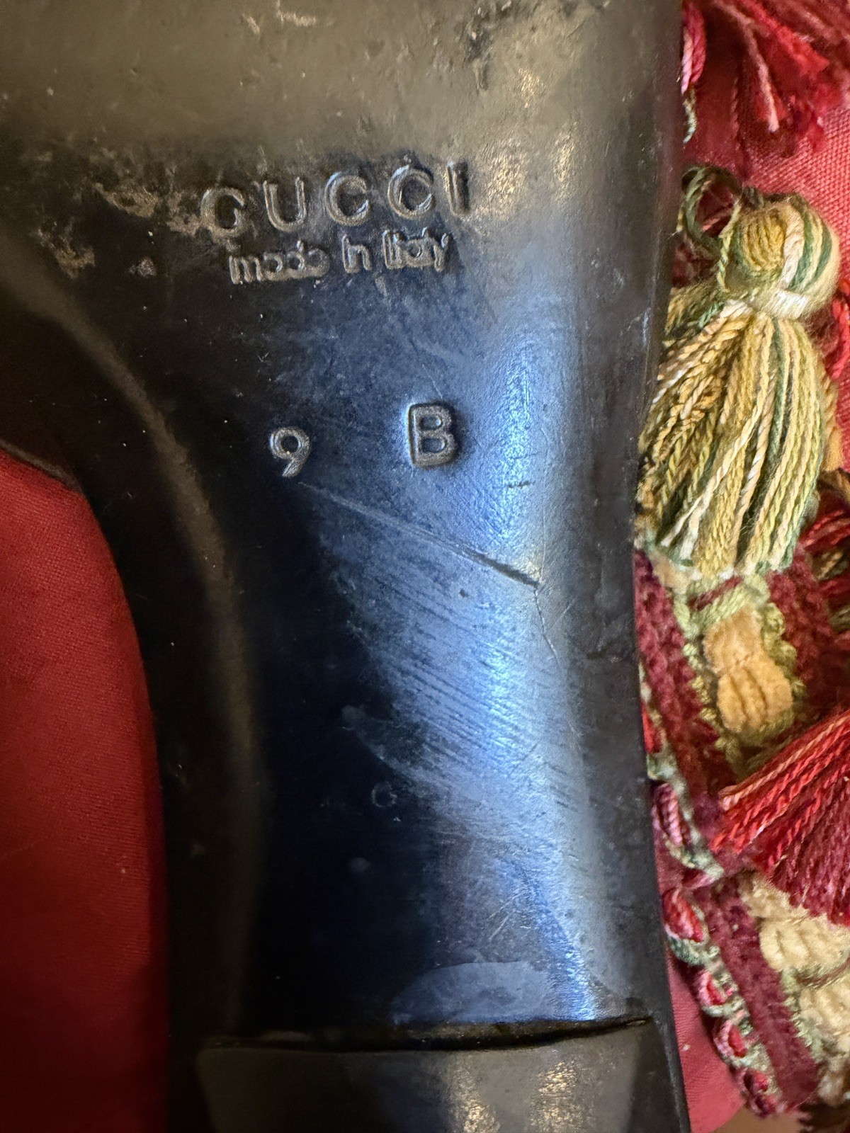 Gucci Black Horsebit Accent Leather Mules Size 9—-2.5″Heel; Made in Italy