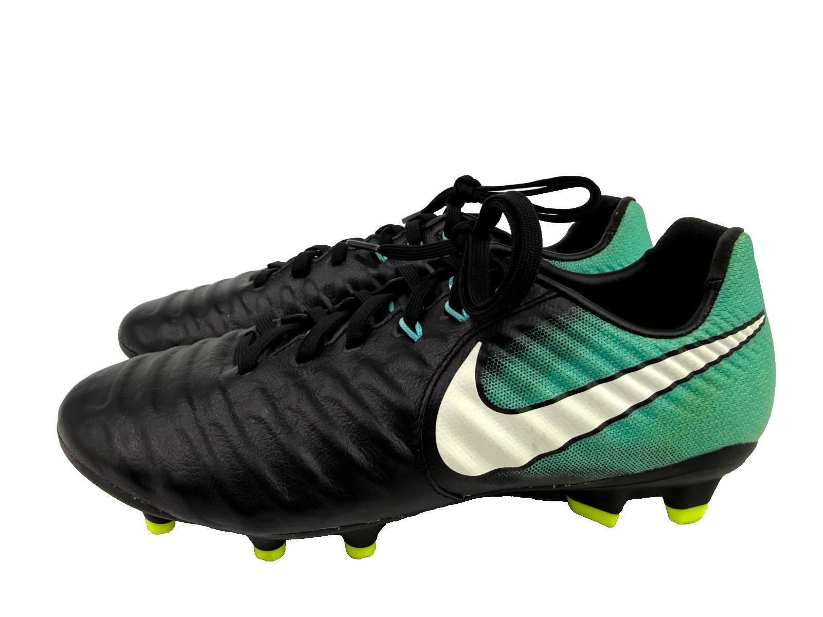 Nike Tiempo Legacy III FG Soccer Cleats Womens Size 8 897803-002 Black/Aqua