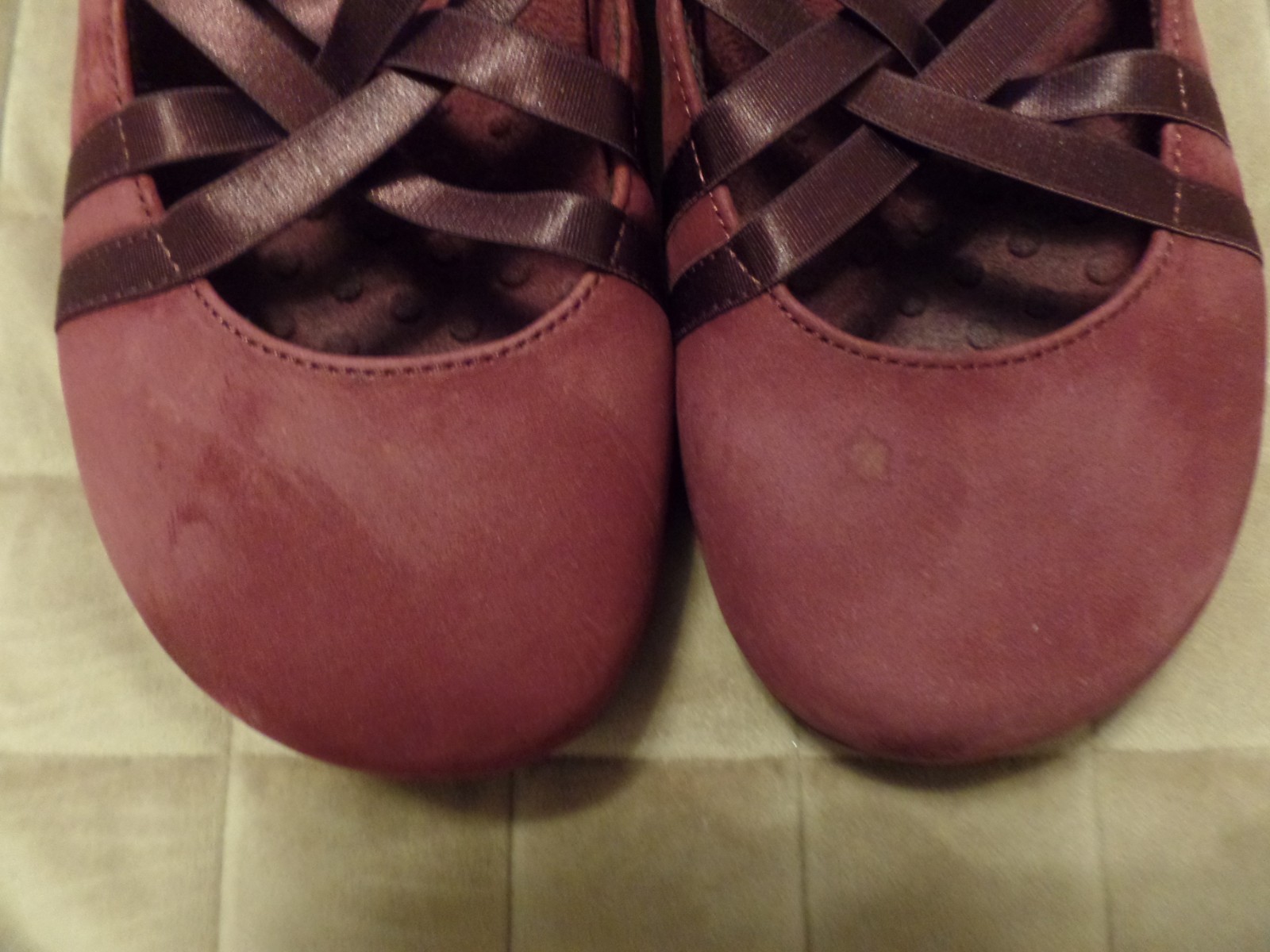 Womens,VIONIC, Claire Suede Slip-on Elastic Straps,Burgundy,US 8/UK6/EU39,Ex Con