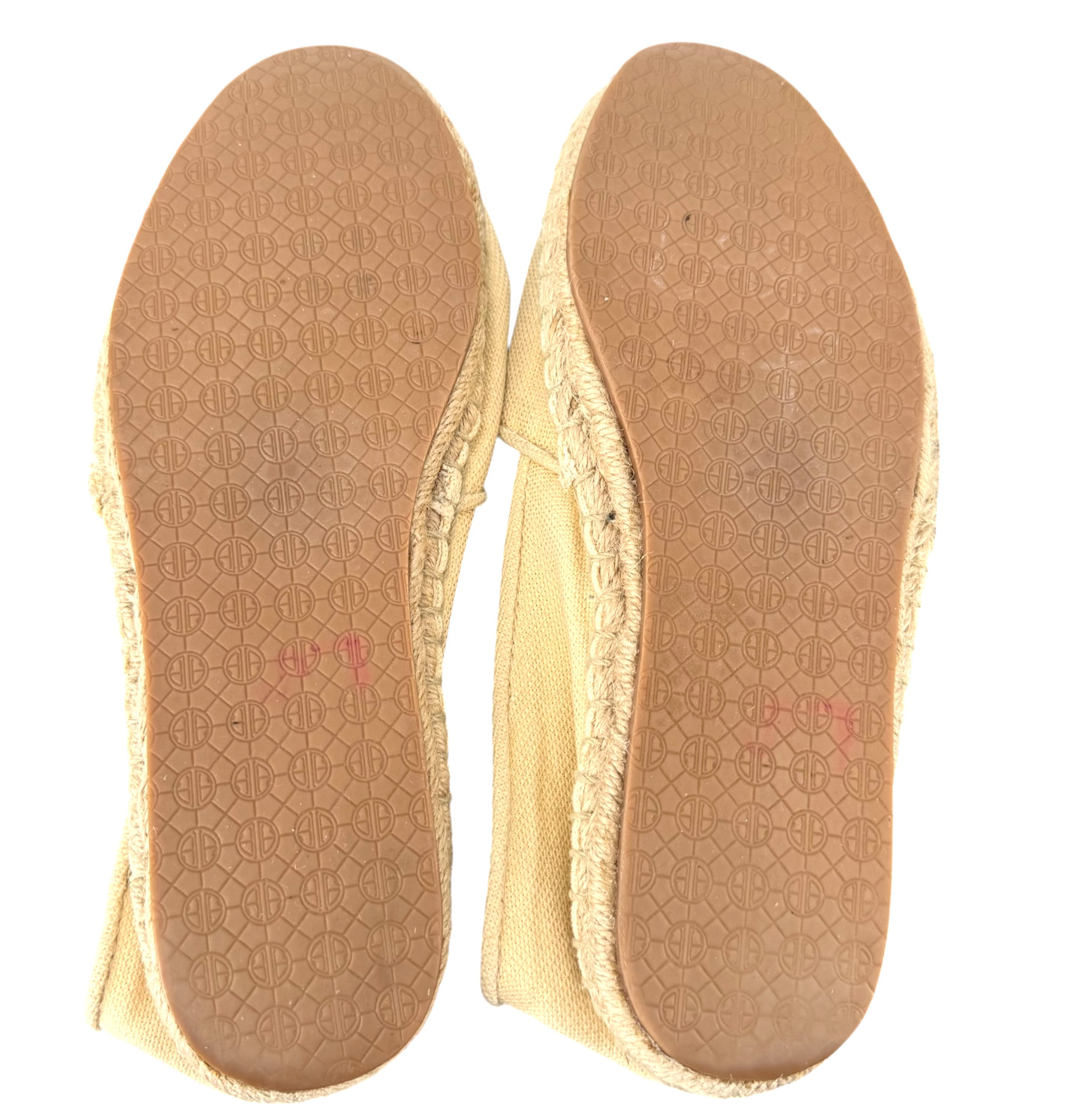 Lilly Pulitzer Lia Espadrille Flats 10 Beige Gold Canvas Slip On Round Toe Jute
