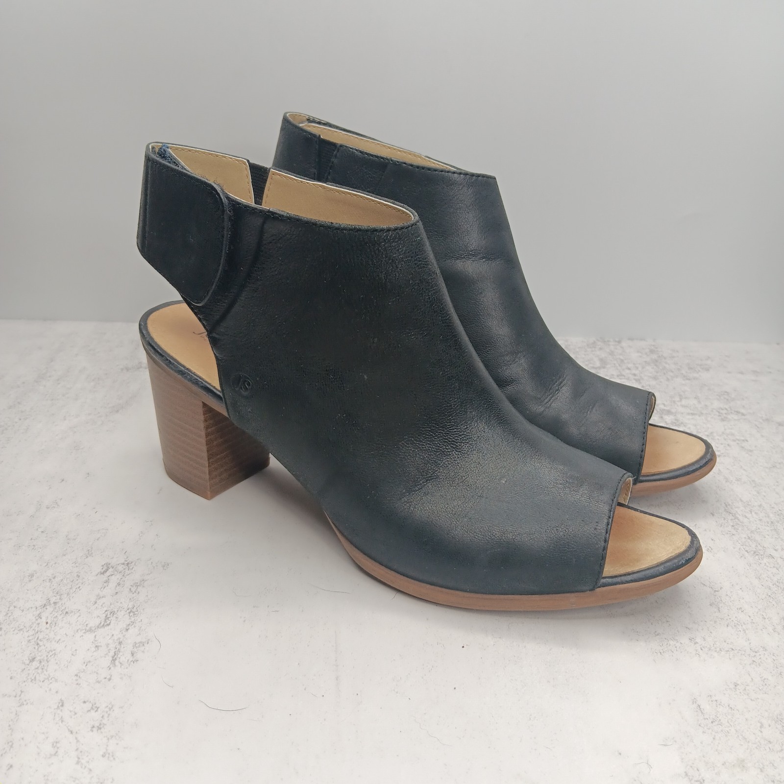 NWOB Josef Seibel Bonnie 09 Peep-Toe Bootie US 11 Black Leather Fashion Comfort