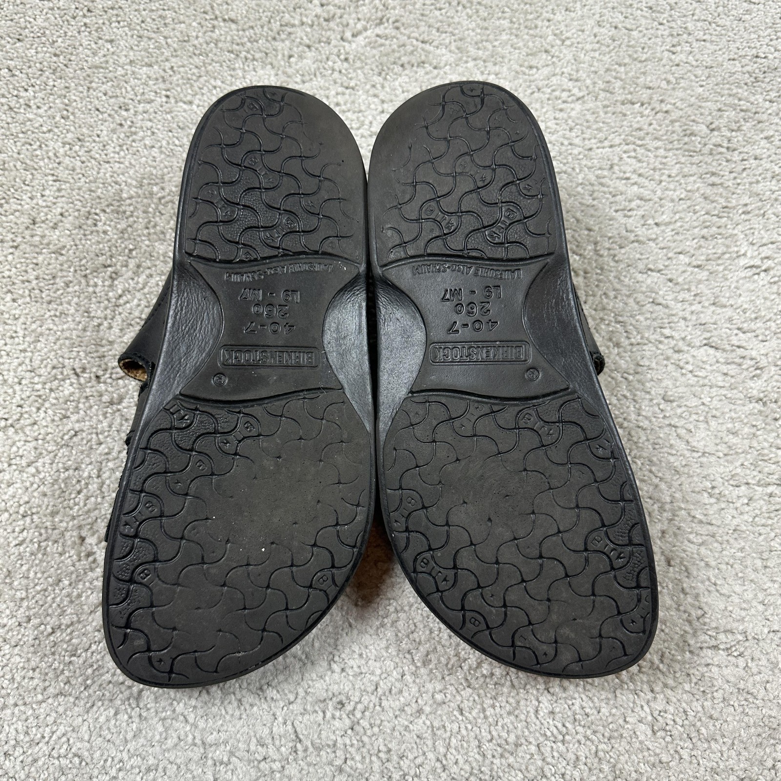 Birkenstock Fisherman Sandals Womens Size 9 Black Leather EU 40 Buckle Germany