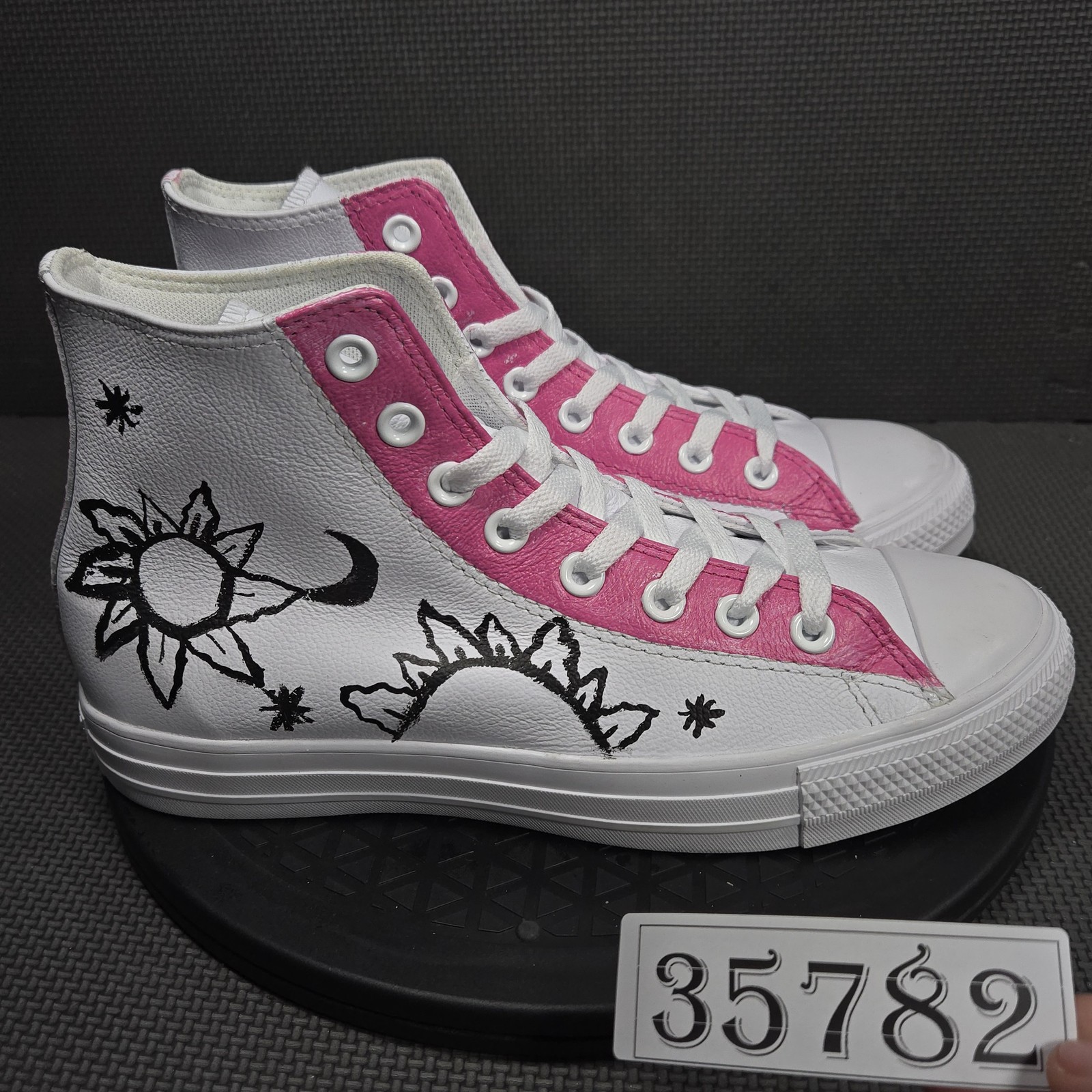 Converse Shoes Womens Size 9 White Pink High Top Custom Celestial Sneakers
