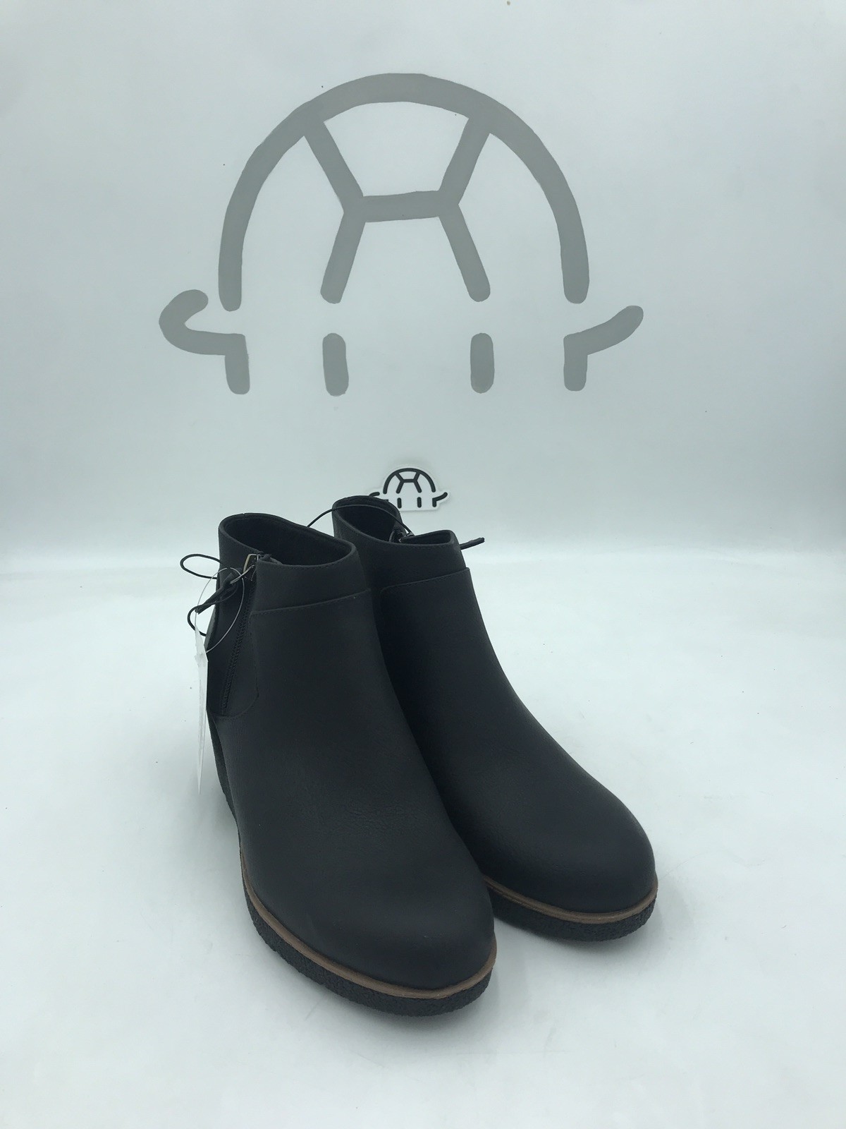 Dr Scholls Women’s Black Wedge Ankle Boots Side Zip