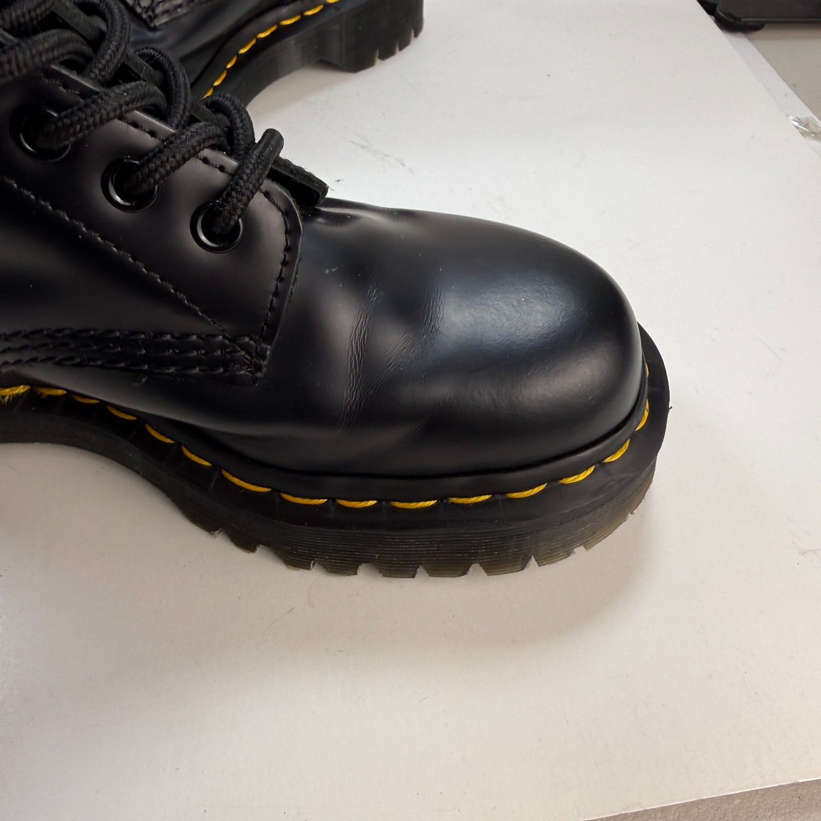Dr. Martens 1460 Bex Smooth Black Leather Lace Up Boots Womens Size 6 / Mens 5