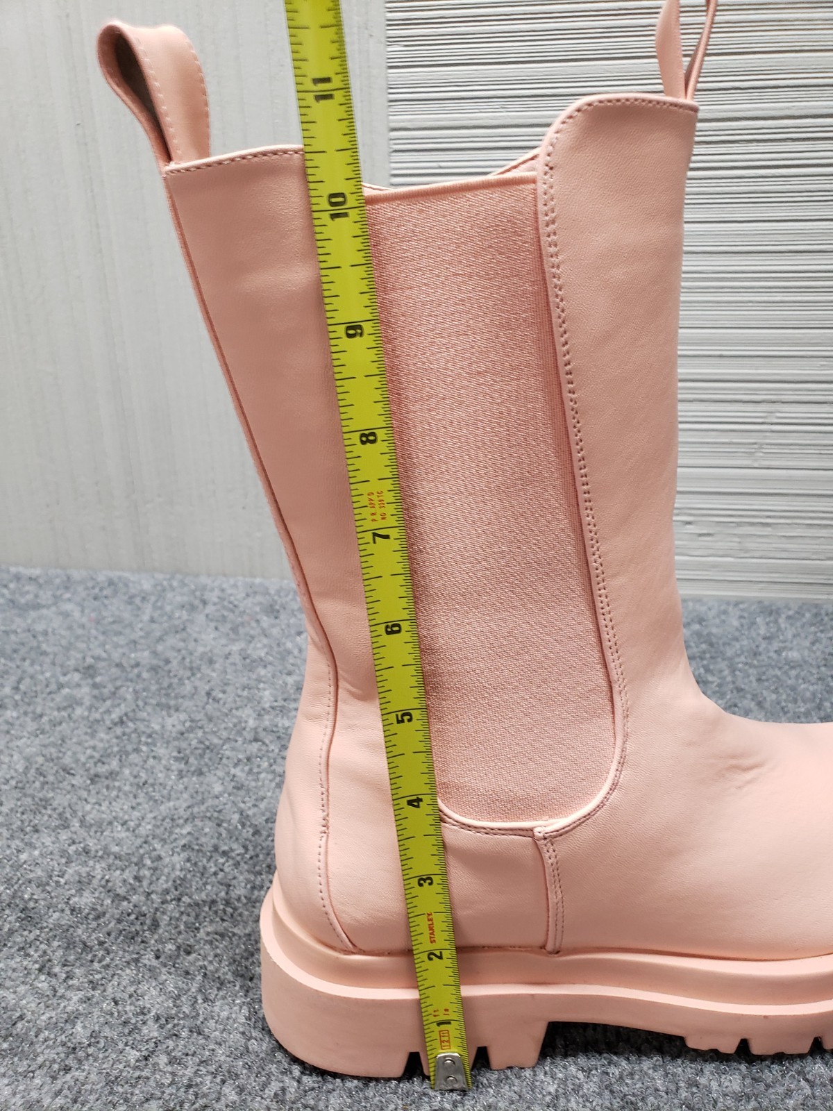 Fashion Nova Women Do A Little Better Boots 8.5 Pink Lug Sole Details Side Zip