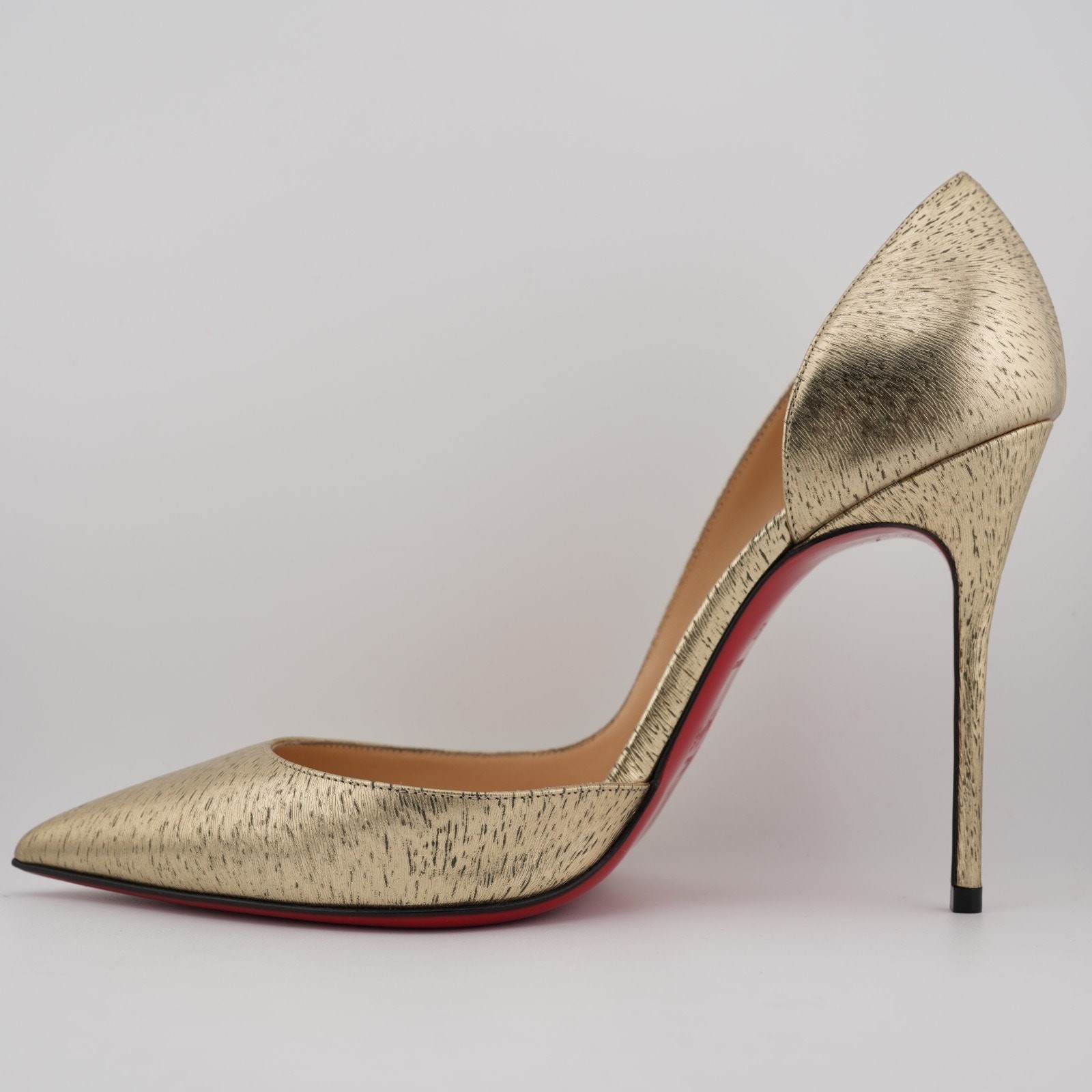 Christian Louboutin Iriza 100 Gold Metallic Leather Pumps Heels Women 9.5