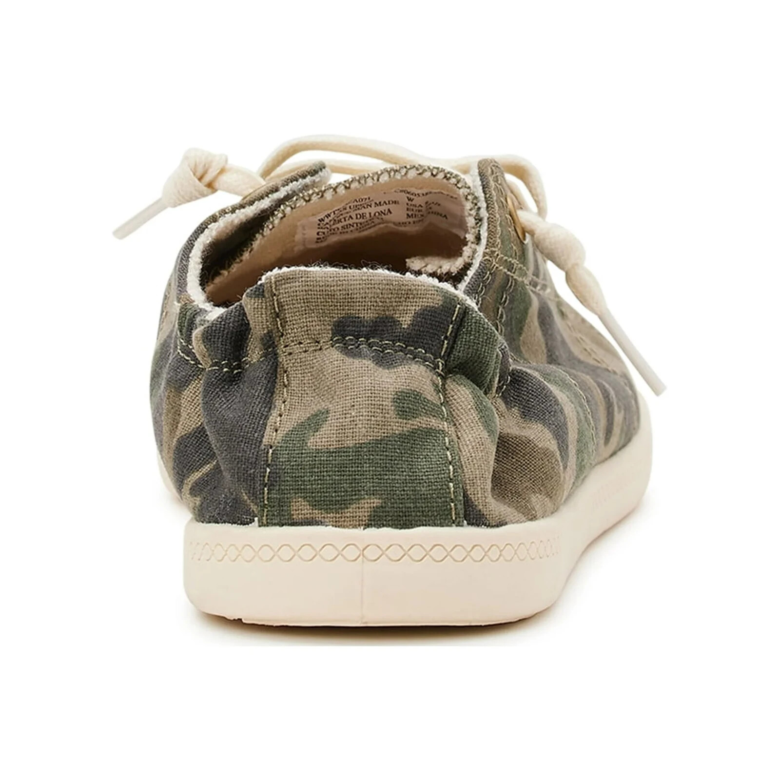 Time and Tru Women’s 7W Camo Scrunch Back Sneaker No Tie Canvas Fabric