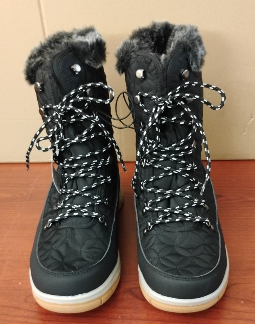Chooka Belltown Black Mid Faux Fur Insulated Winter Boots Women’s Size 11 M