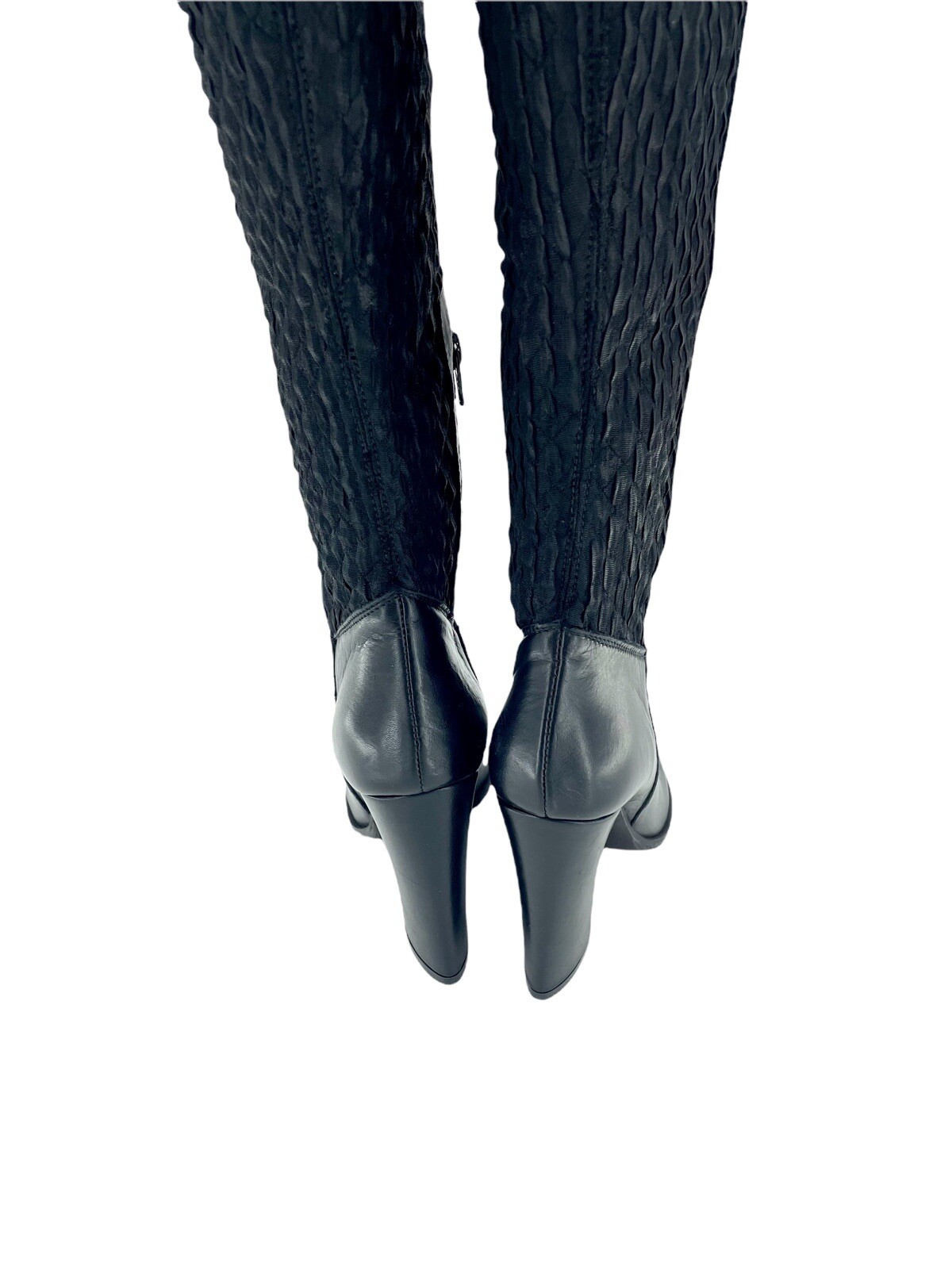Charles David Boots Black Leather Over-The-Knee Stretch Boot SZ 8.5 New SH97