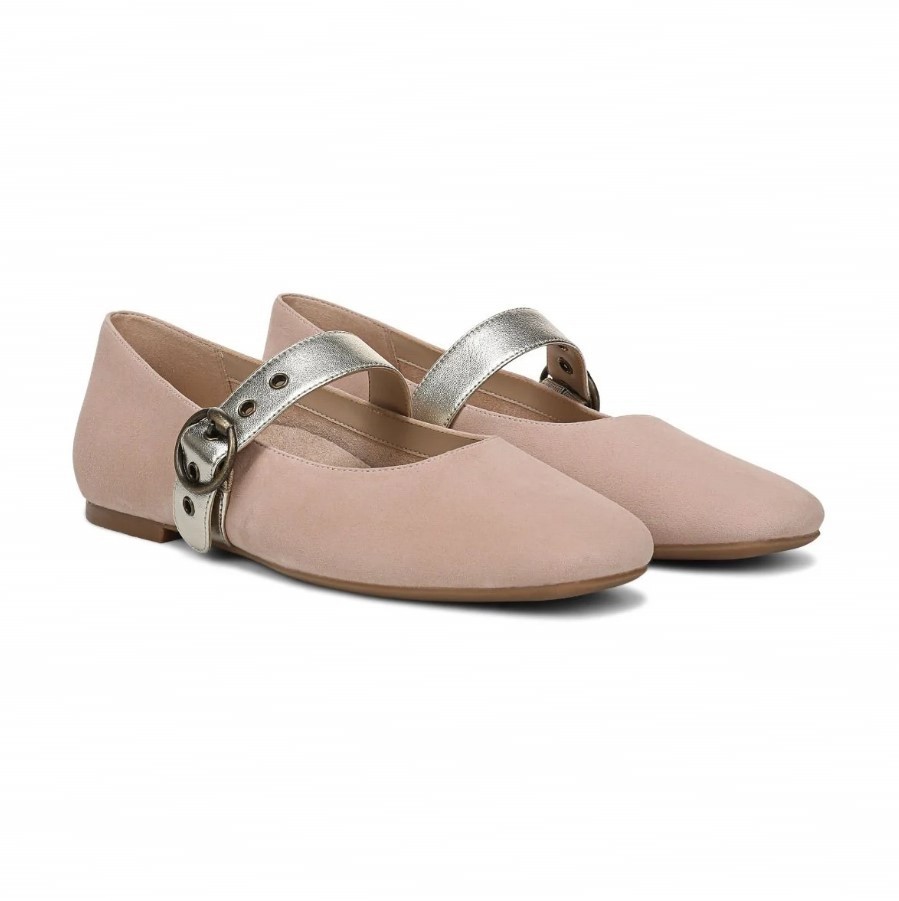 VIONIC Women Hattie Mary Jane Flat, Rugby Tan Suede (NEW)