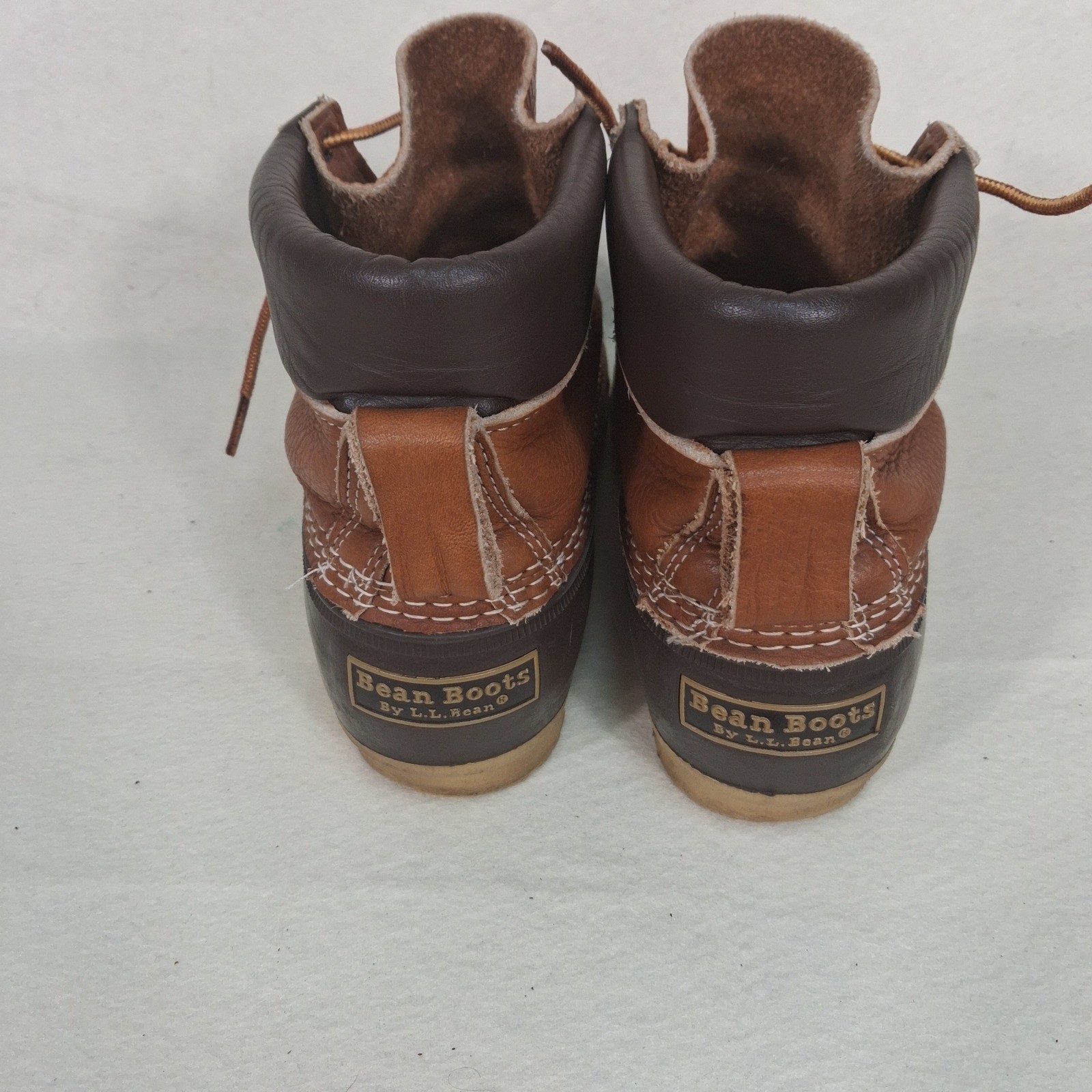 L.L. Bean Duck Boots Womens 7 Brown Leather Waterproof Bean Boots 6 Inch