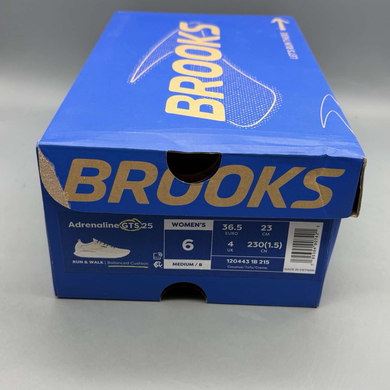 Brooks Adrenaline GTS 25 Women’s 6 B Running Walking Shoes Coconut Crème Leopard