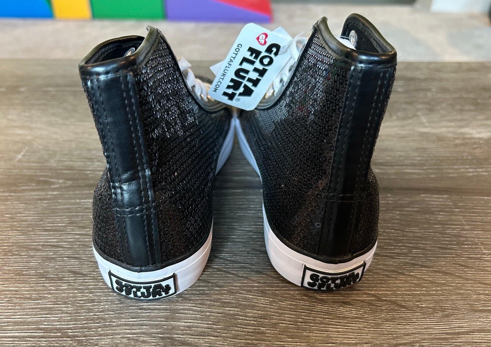 Gotta Flurt Black Sequin High Top Sneakers – Women’s Size 6 – New With Tags