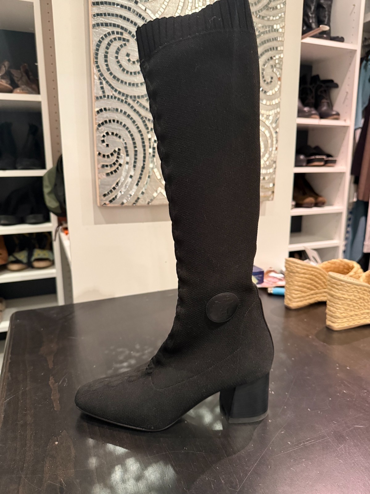 Hermes Volver Black Knit High Boots – 39. Not available anywhere else. Worn once