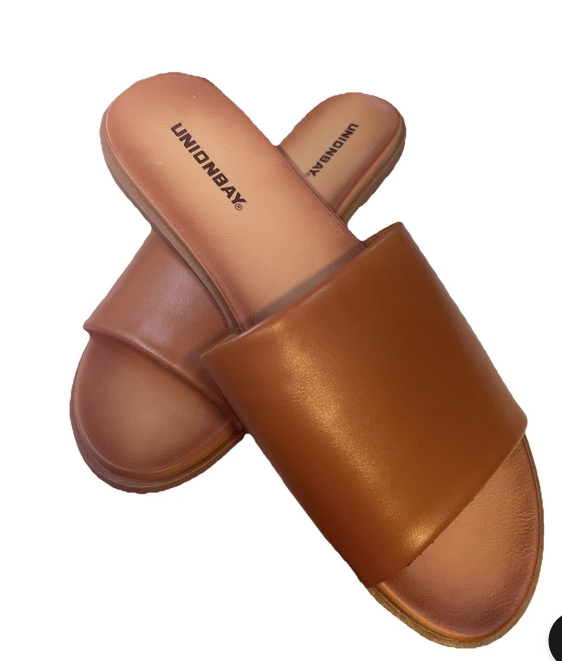 UnionBay Renee Women’s Soft Brown Comfort Slip On Slide Sandal Size 10