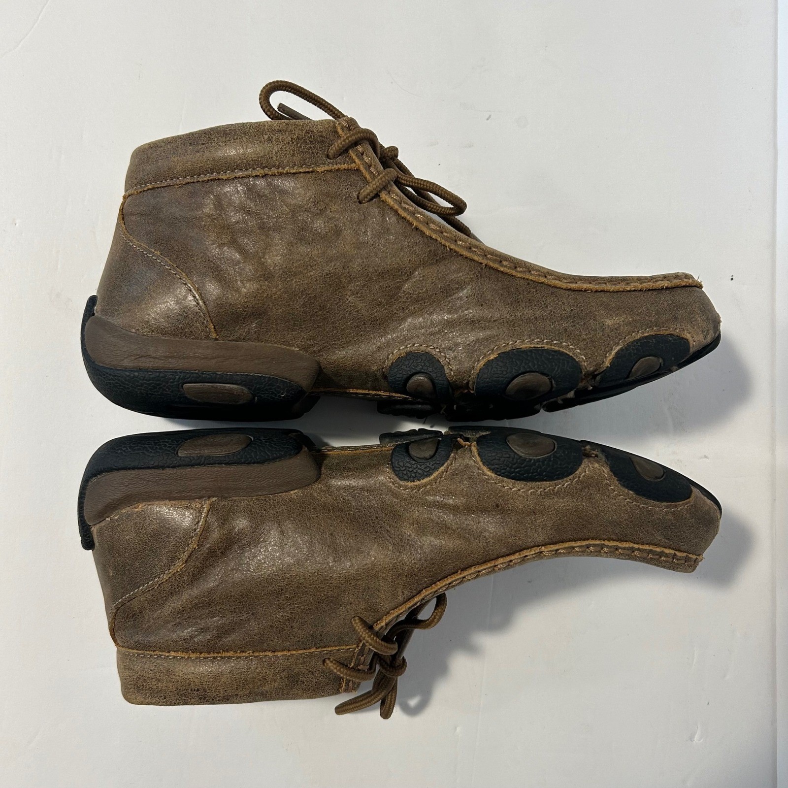 Twisted X Driving Moc Toe Chukka Boots Women 6.5 Brown Leather Lace Up WDM0001