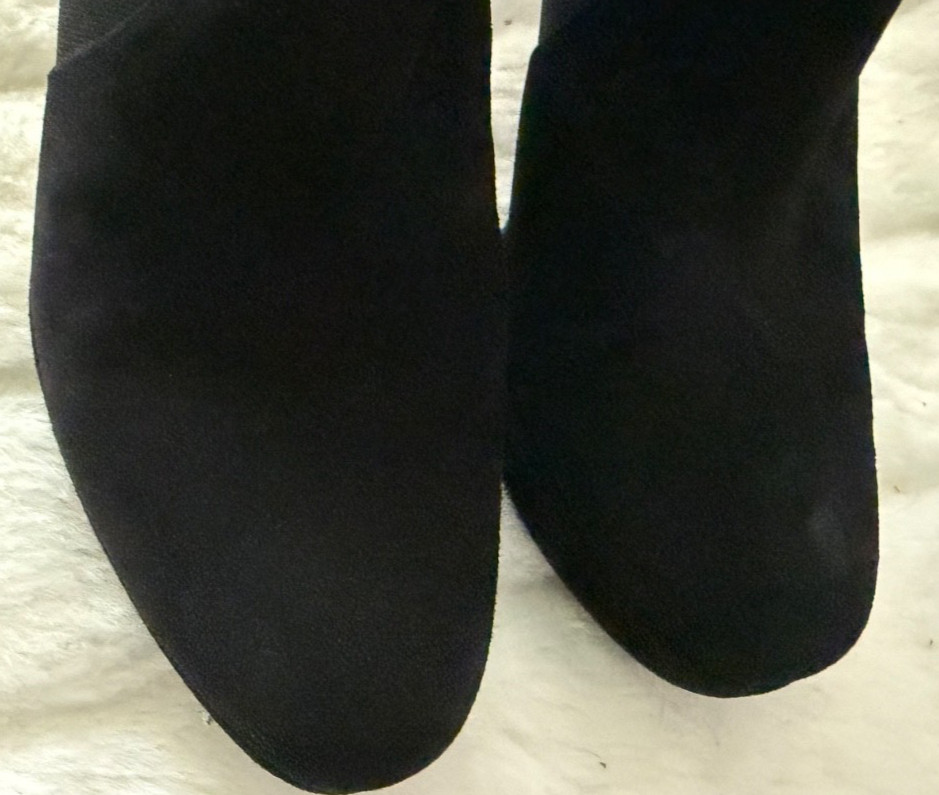 STUART WEITZMAN SIZE 8.5 Black Platform Stiletto Suede Made in Spain Bootie