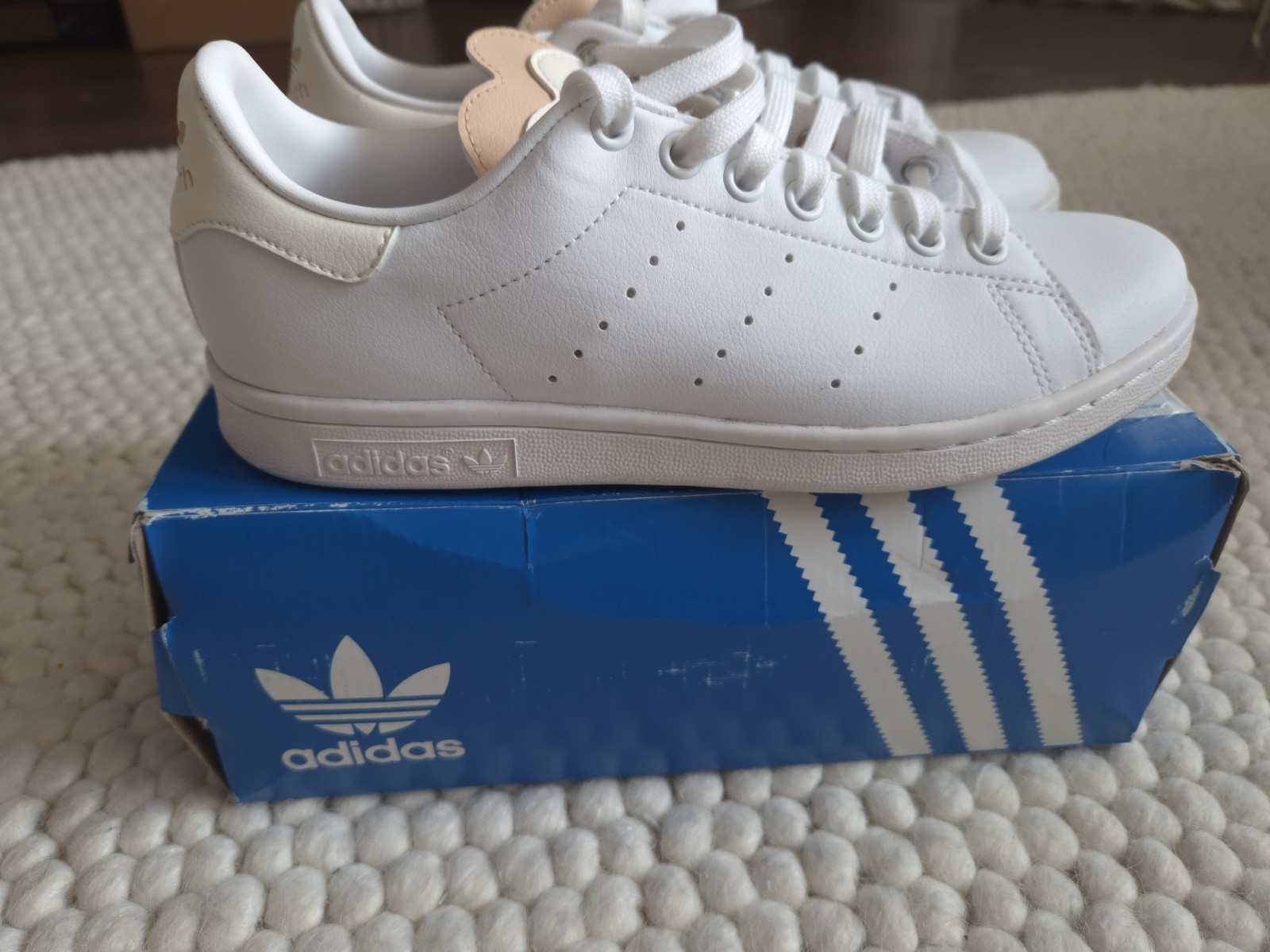 Size 7.5- Adidas Stan Smith White Pale Nude W