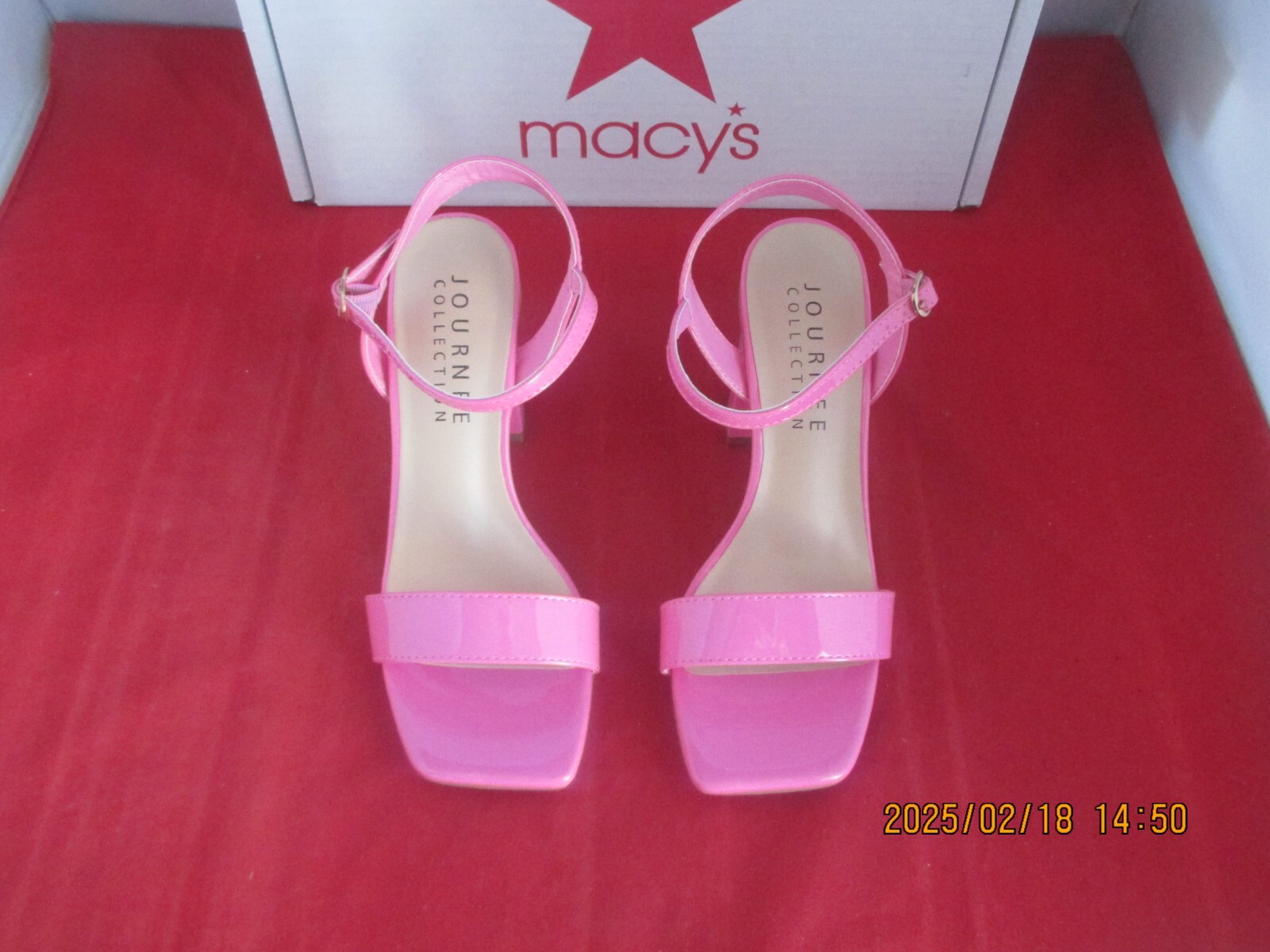 Journee Collection Tivona Square Toe Sandals $80 – US Size 5 1/2 – Pink – 1199