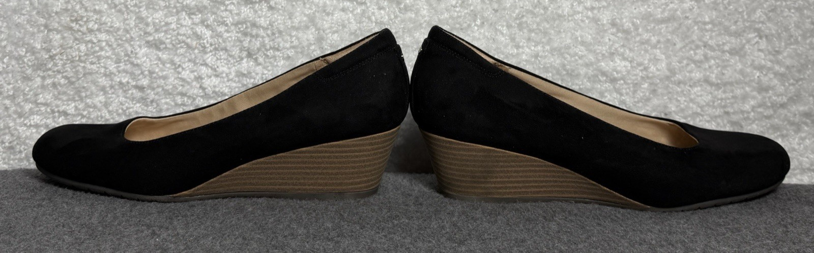 Dr Scholls Women’s BE FLEX Round Toe Wedge Pump Black Size 10W – Wide Width