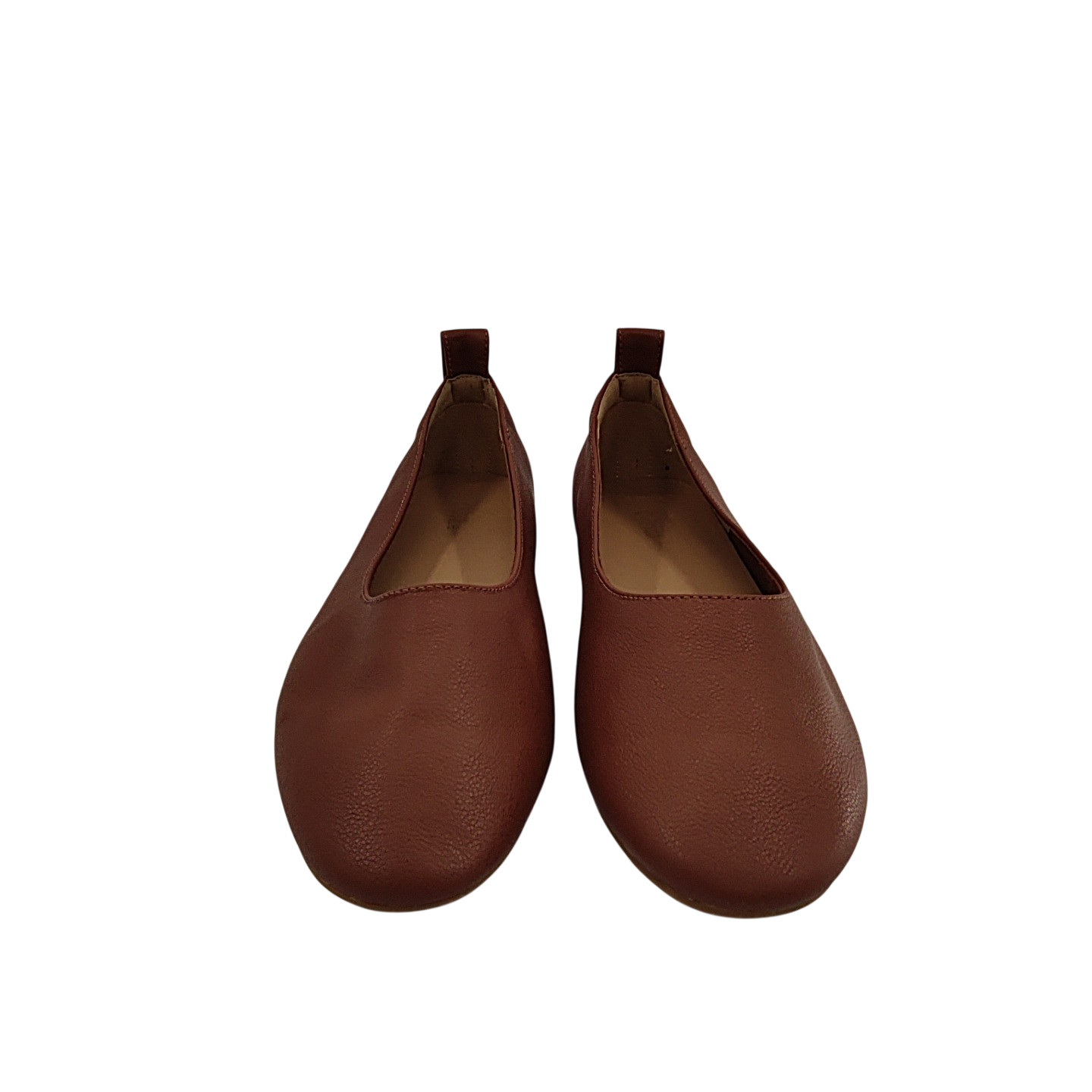 Quince Women Italian Leather Glove Ballet Flat Brown Shoes 8.5