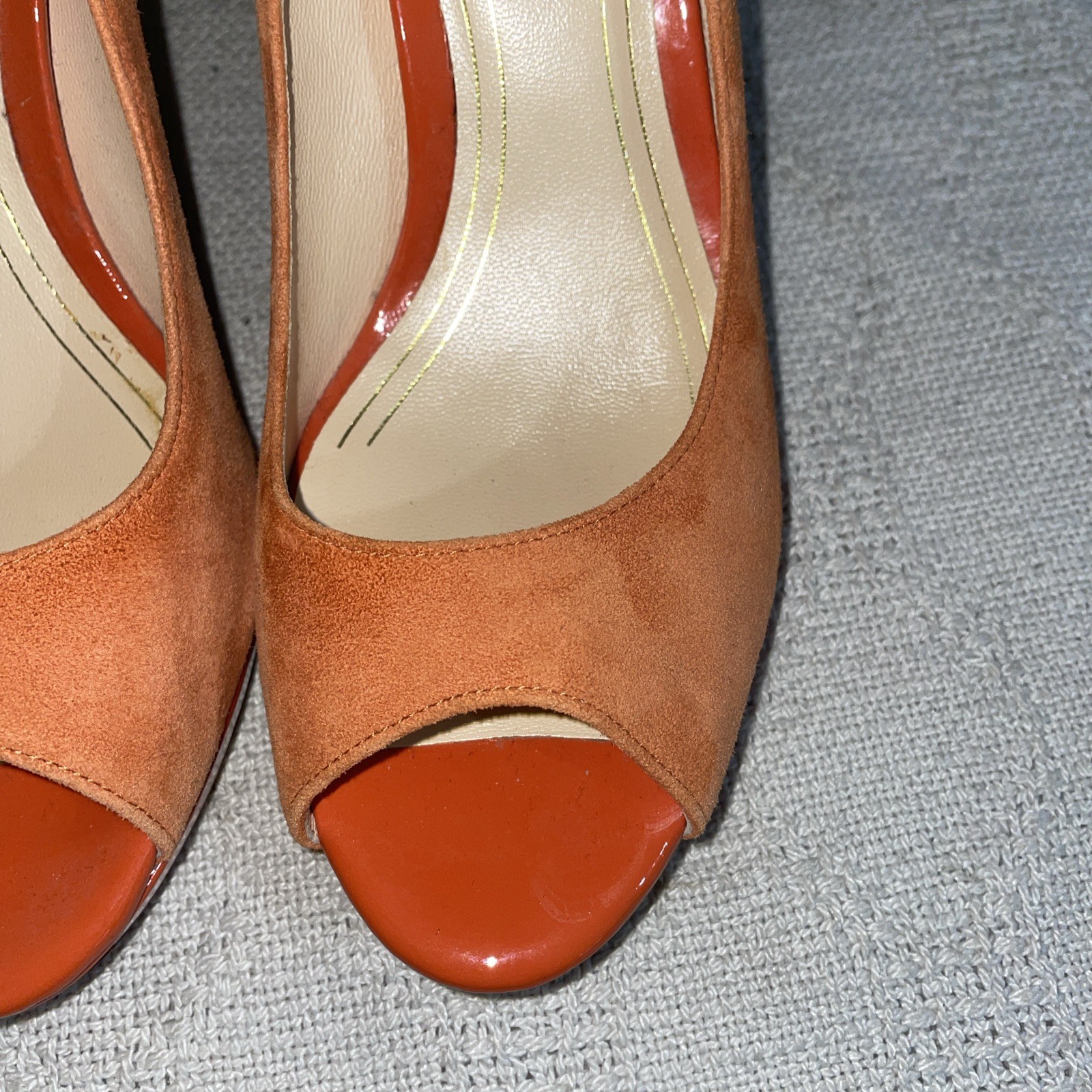 Cole Haan Womens Dress Pumps Size 8.5 B Orange Leather Business Formal City