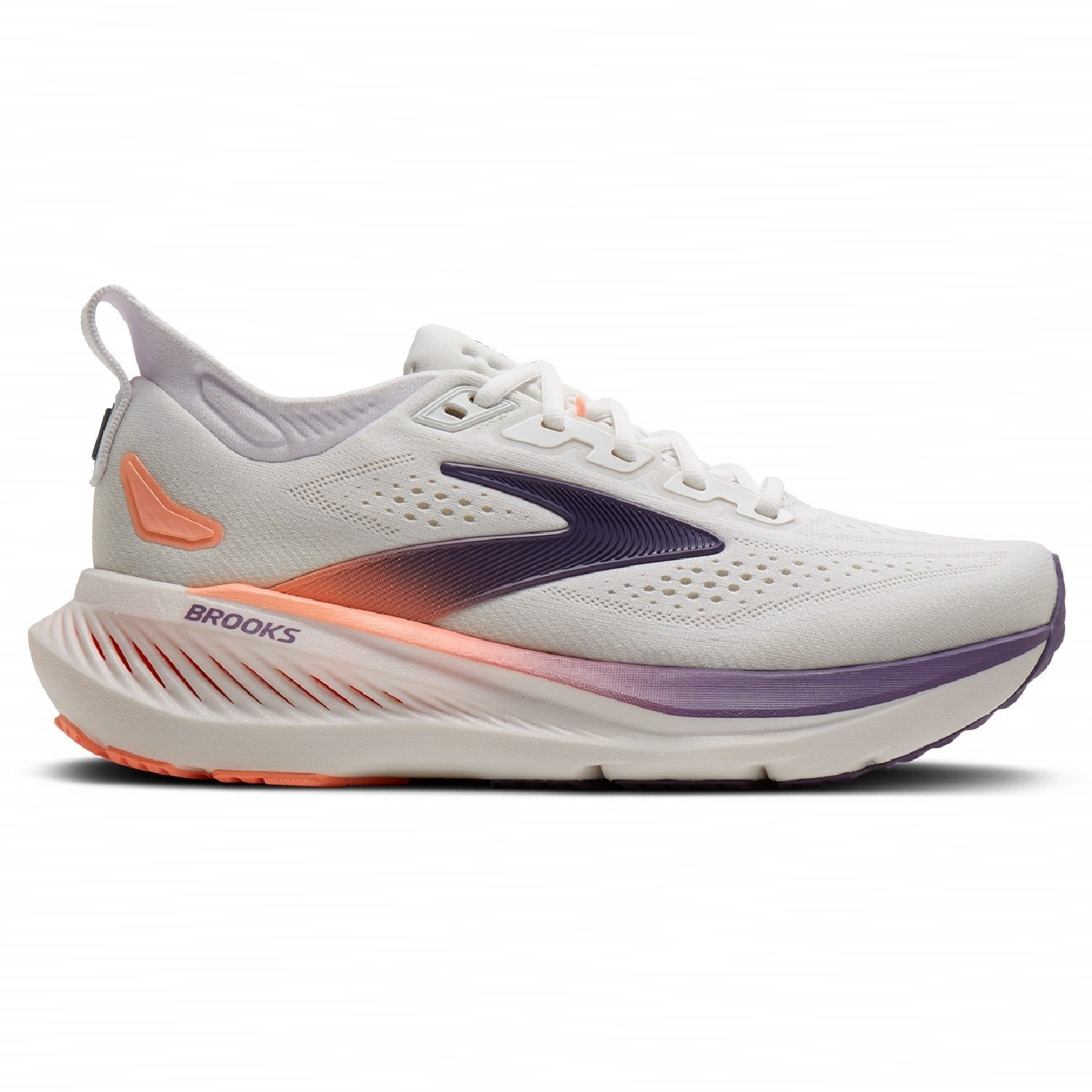 Brooks Women’s Glycerin 23 Running Shoes, White/Mulled Grape/Clear (NEW)