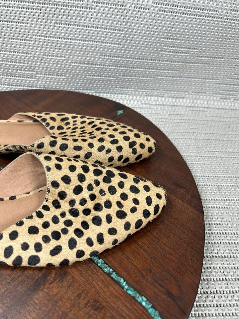 Madewell Flats Womens Size 7 The Remi Mule Truffle Multi Leopard Comfort Slip On