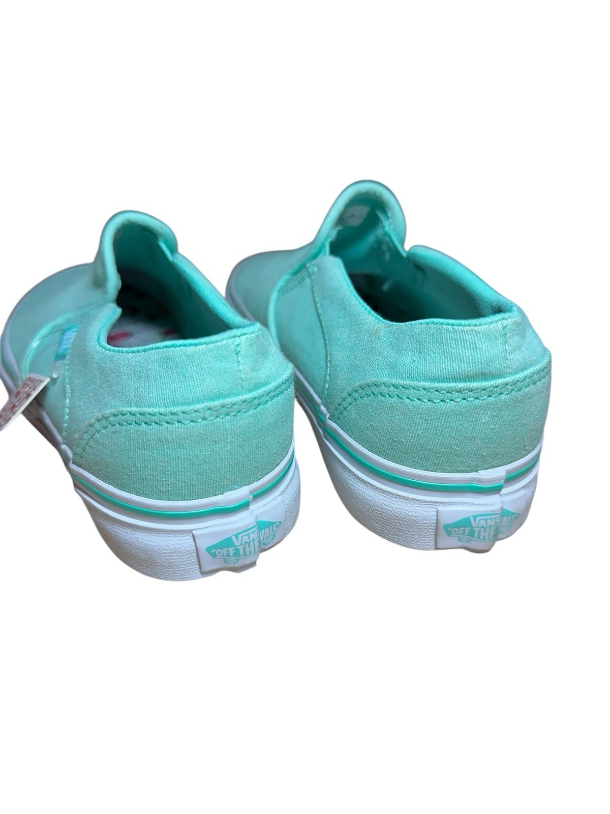 Vans Classic Slip-On Aqua Sea Foam Green Canvas Skate Shoes Womens 6.5