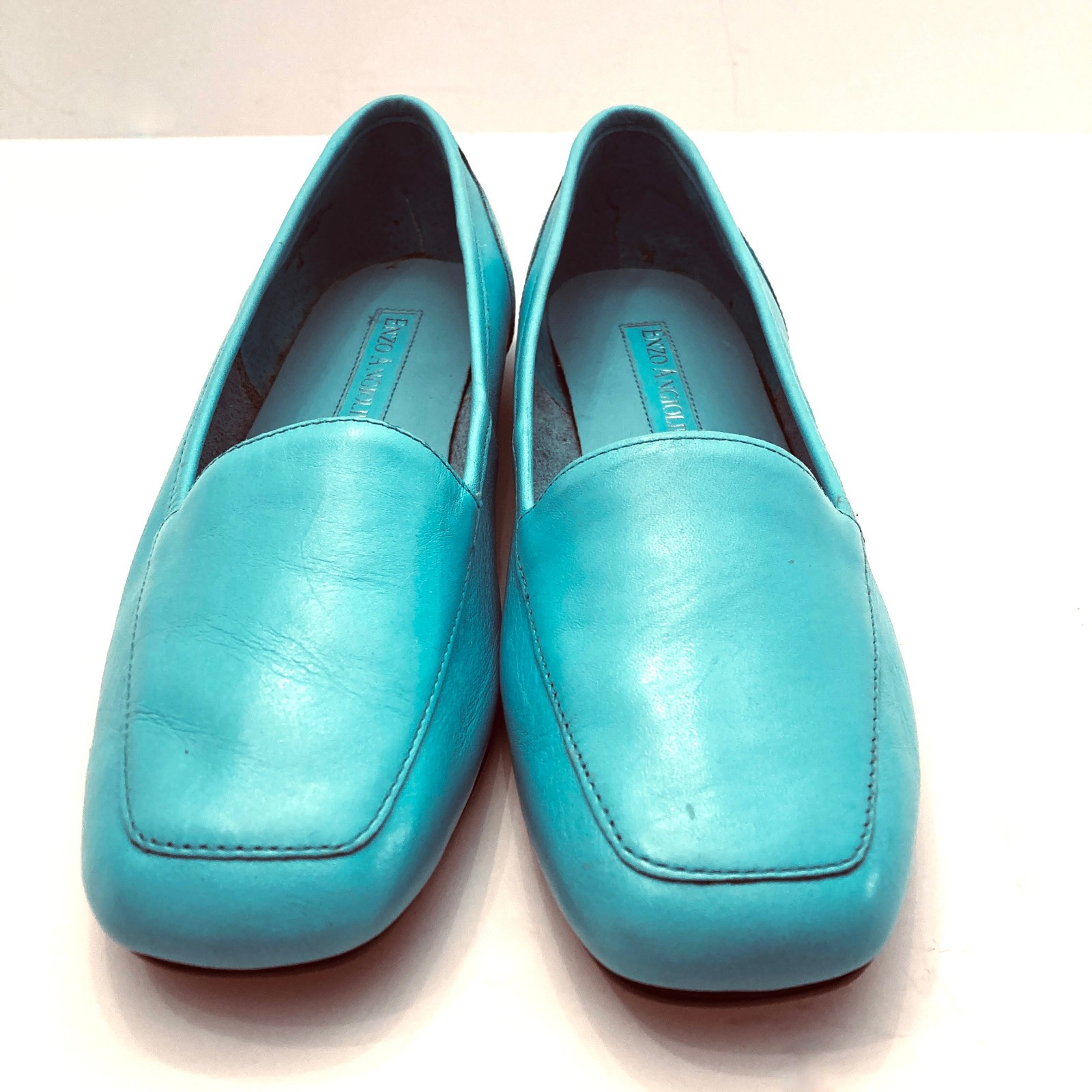 Enzo Angiolini Liberty Loafers Flats Aqua Blue Womens 6M Leather Unlined