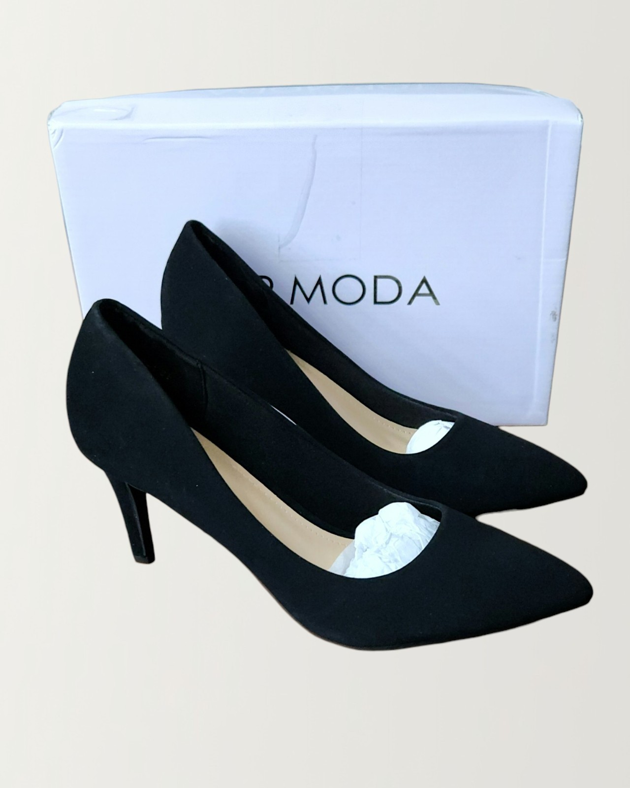 TOP MODA Women’s Black Solid Pointed Toe Slip On Stiletto Pumps Size 8.5