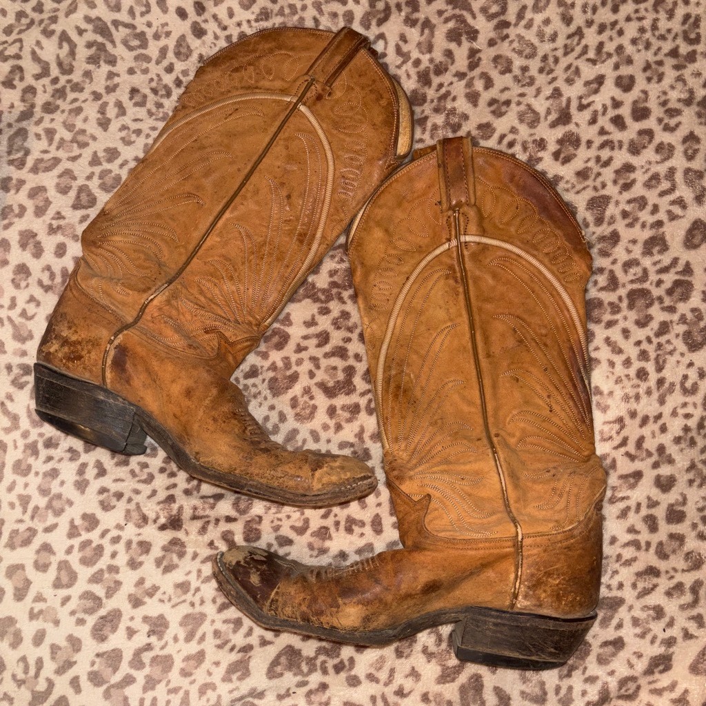 Rare vintage tony lama factory defect tall boots