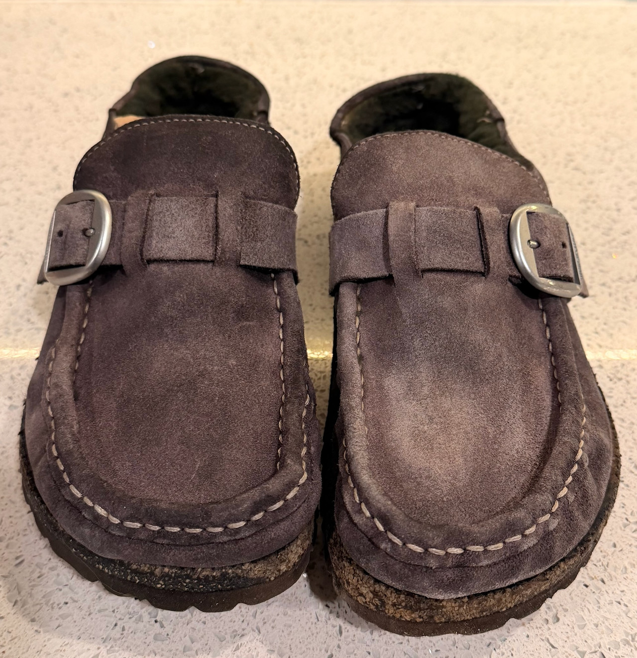 Birkenstock Buckley L10 M8 Gray Suede Clog READ
