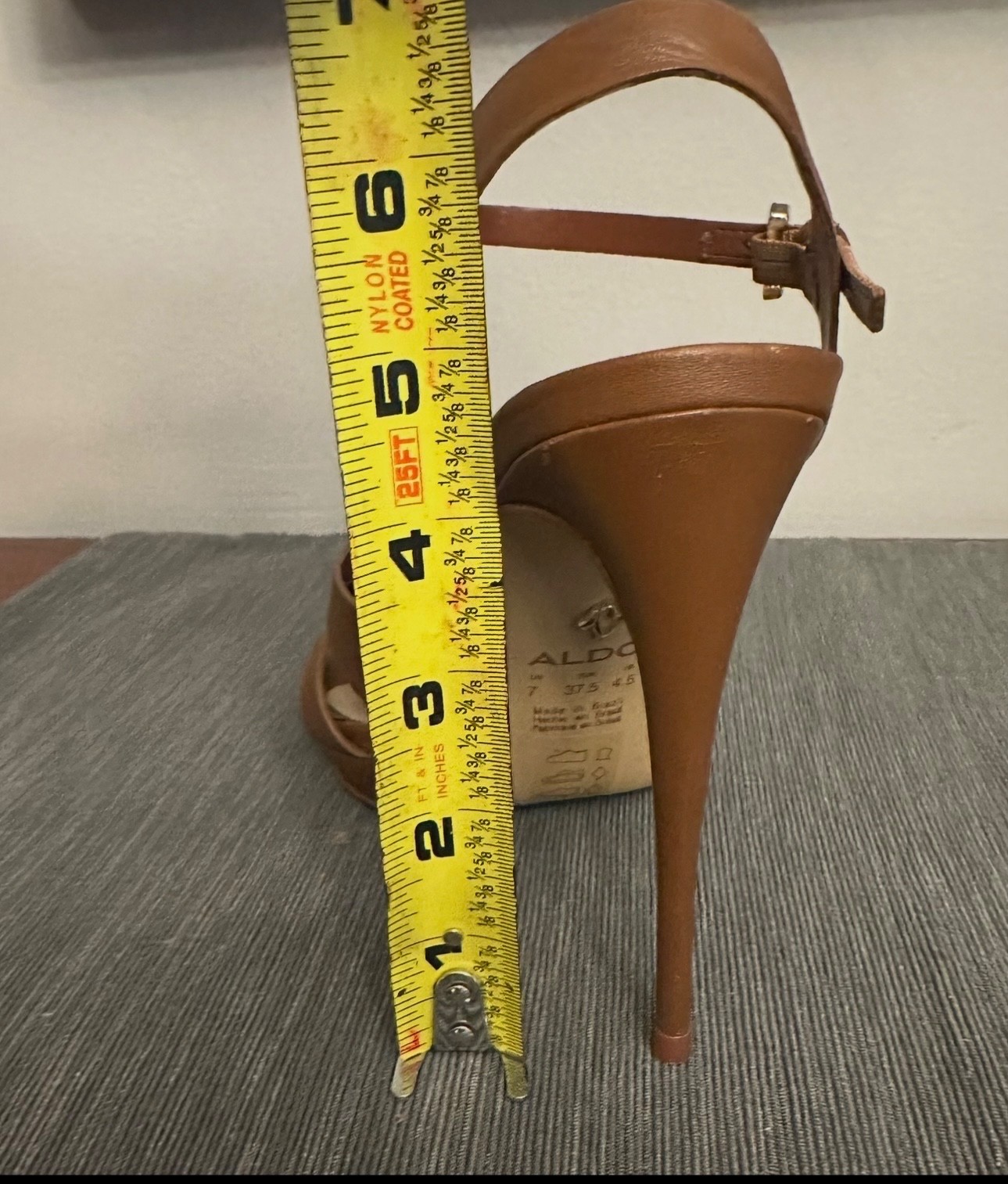 Aldo Afaoni Strappy Heels Sandals Cognac/ Camel/ Tan/ Brown Sz 7