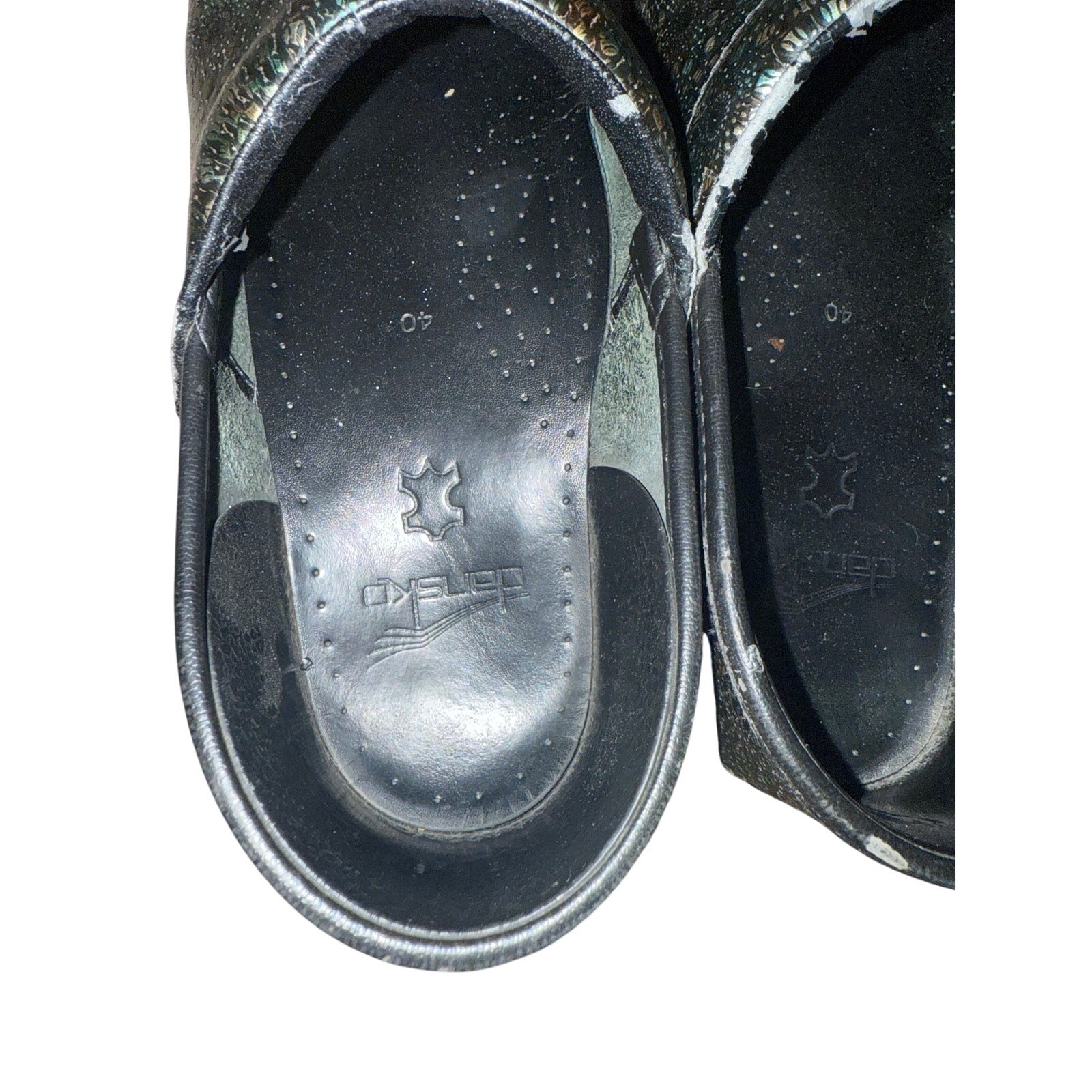 Dansko Professional Leather Clogs EU 40 Black Metallic Mosaic Comfort Shoes