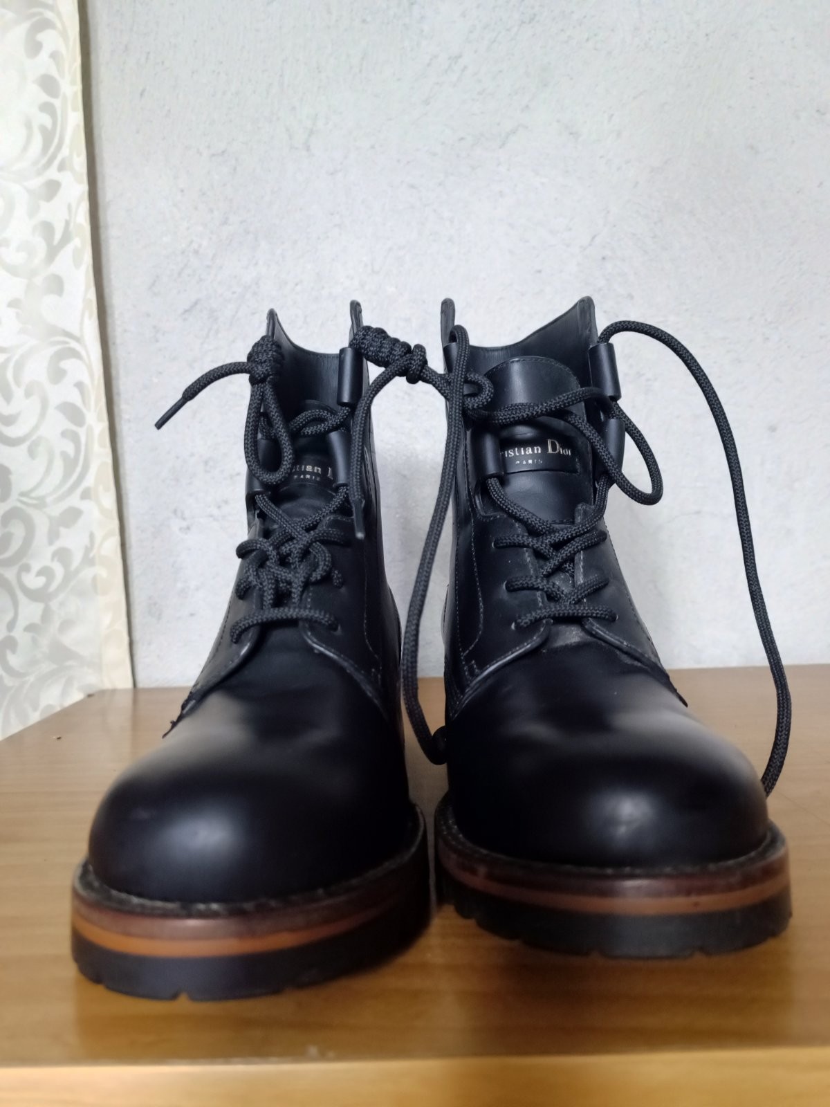 Christian Dior Black Leather Quest Combat Boots