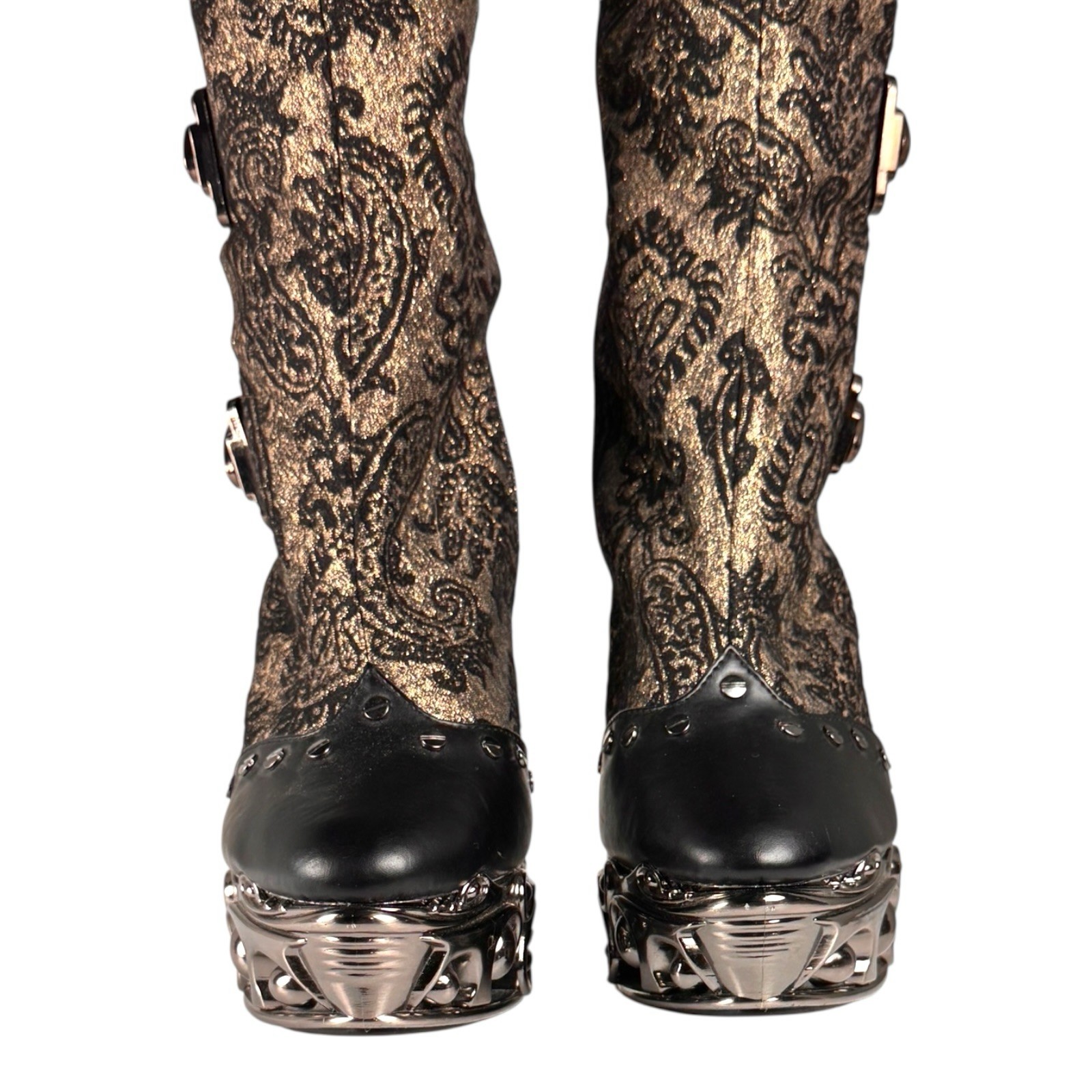 Hades Arianna Steampunk Victorian Knee-High Boots – Women’s US Size 10